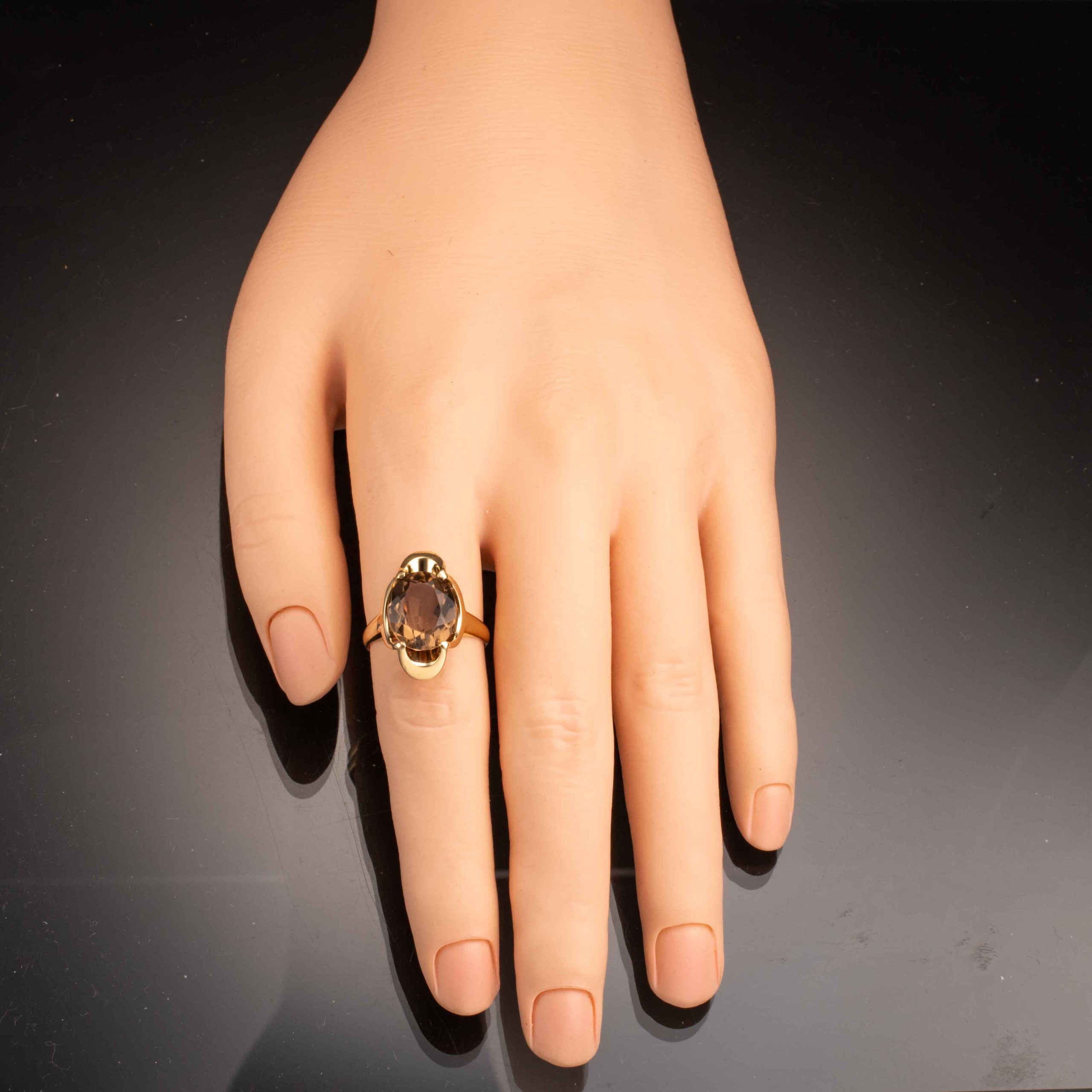 Kvartsring, gult gull - Bilde 4
