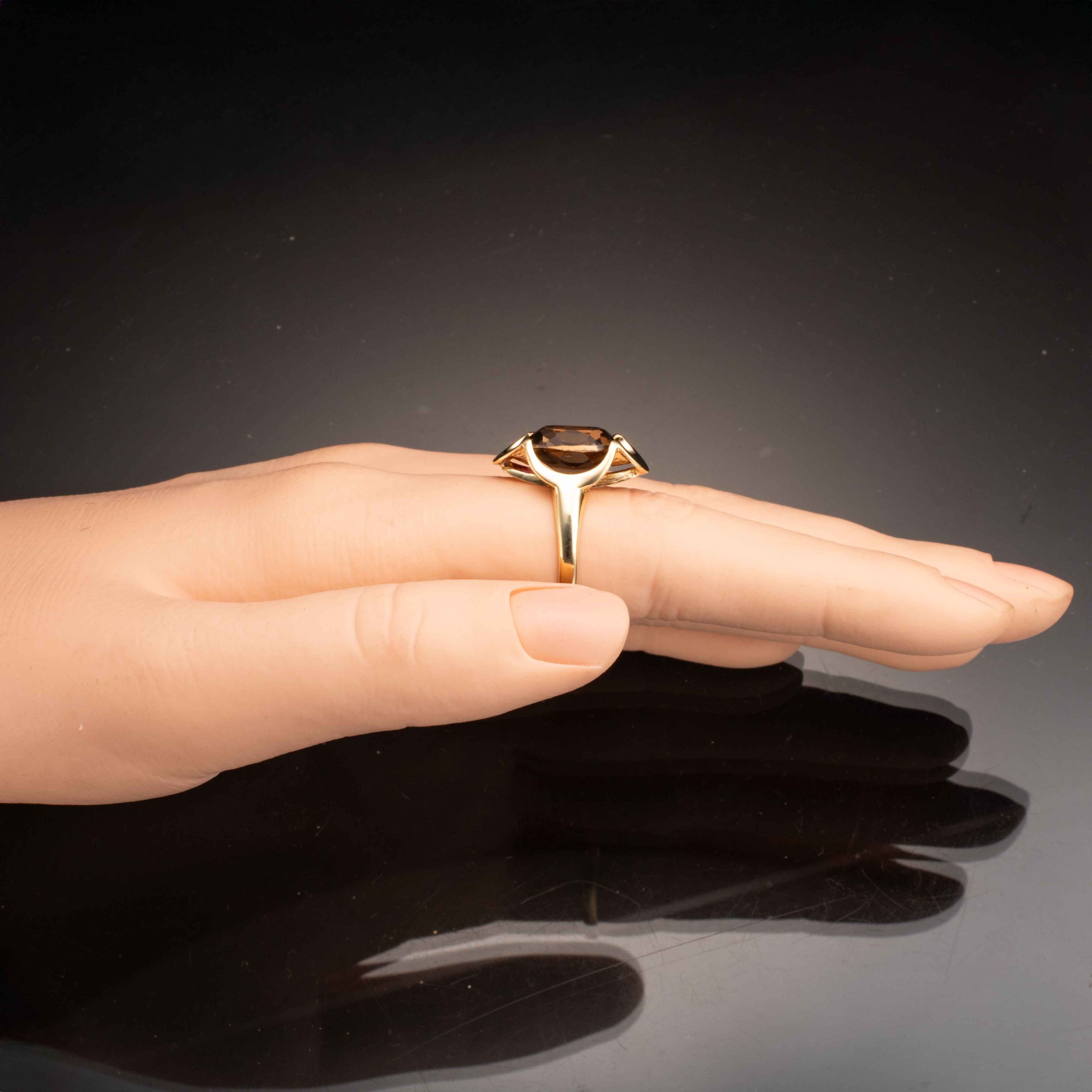 Kvartsring, gult gull - Bilde 5