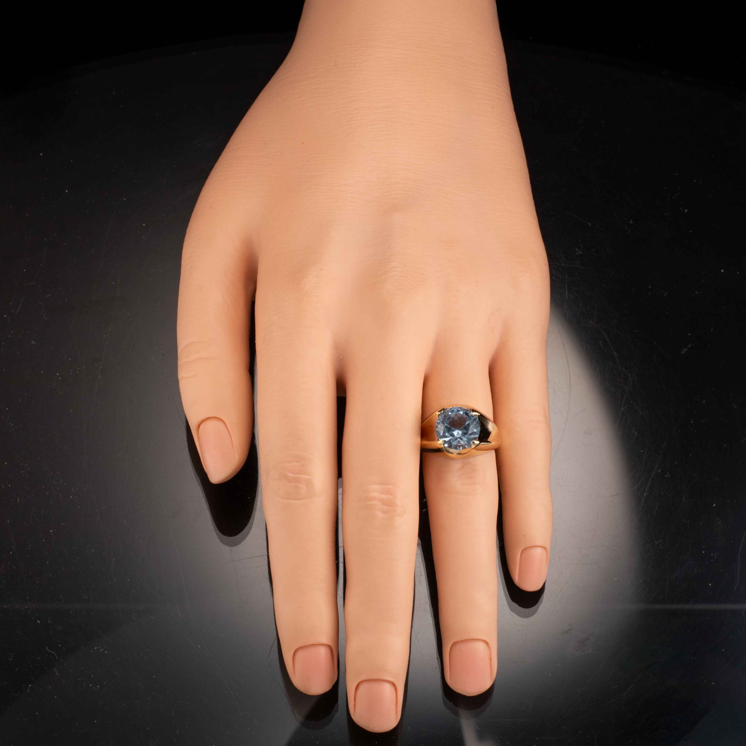 Topasring, gult gull - Bilde 4