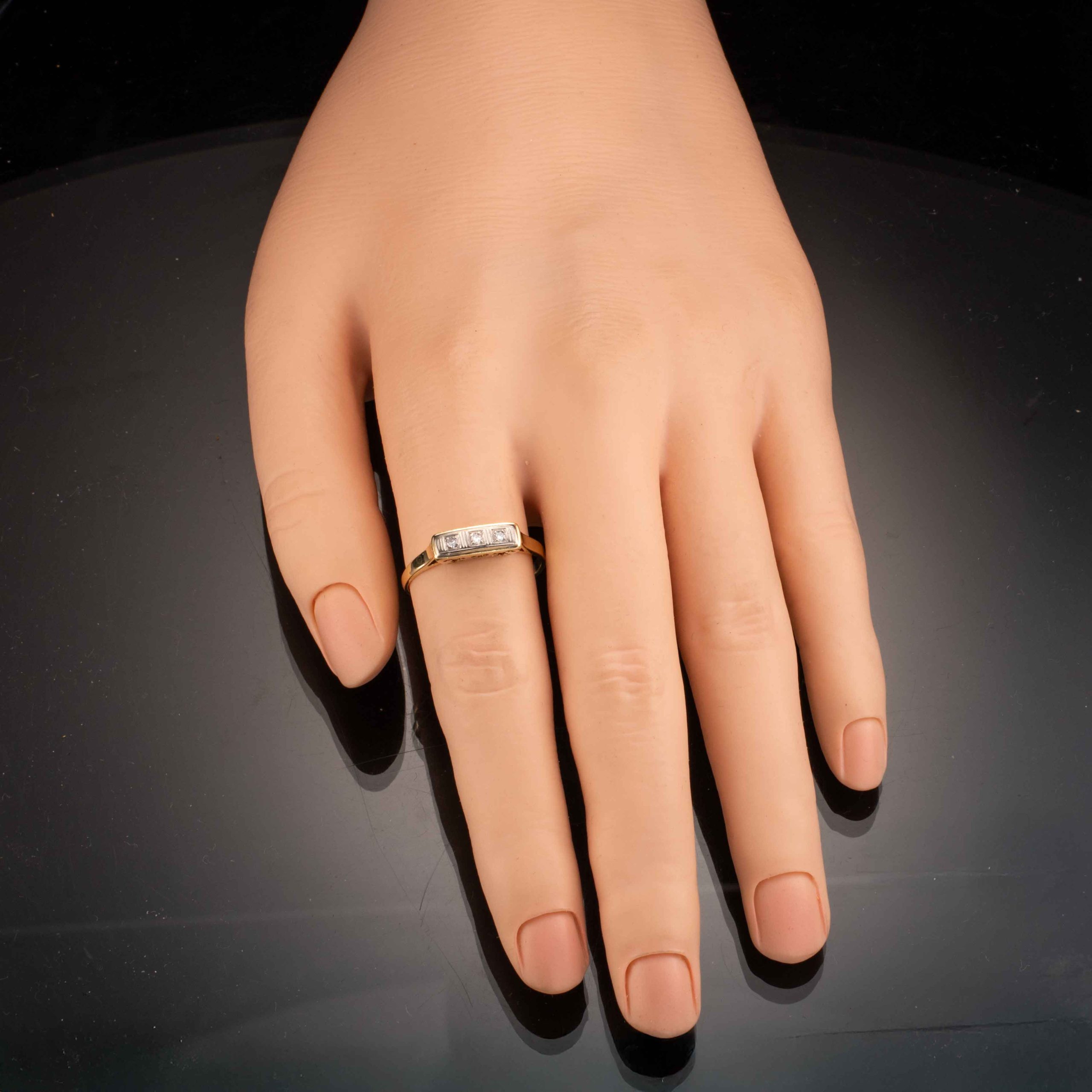 Antikk diamantring (0,075 ct.), gull - Bilde 4