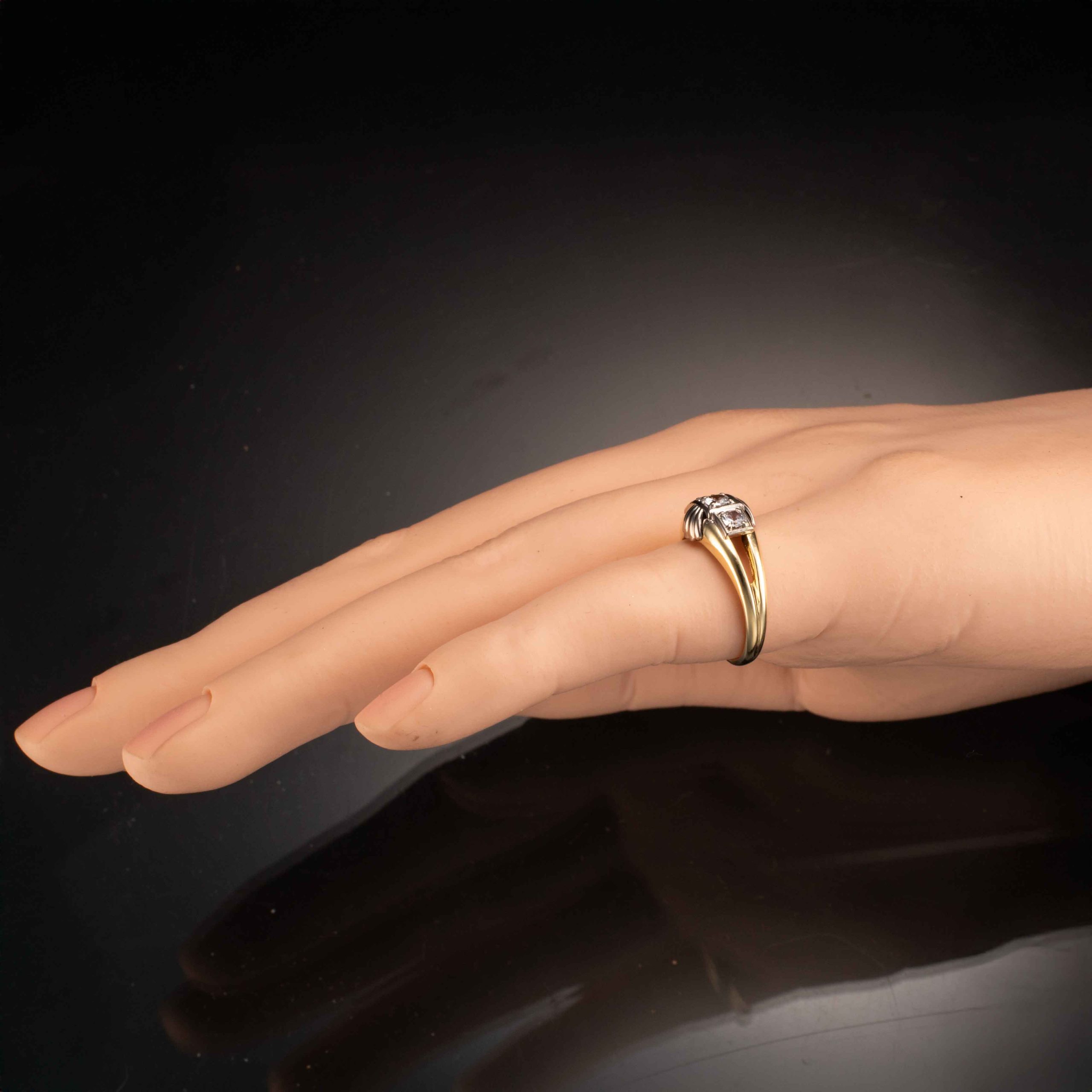 Antikk kvartsring, gult gull - Bilde 5