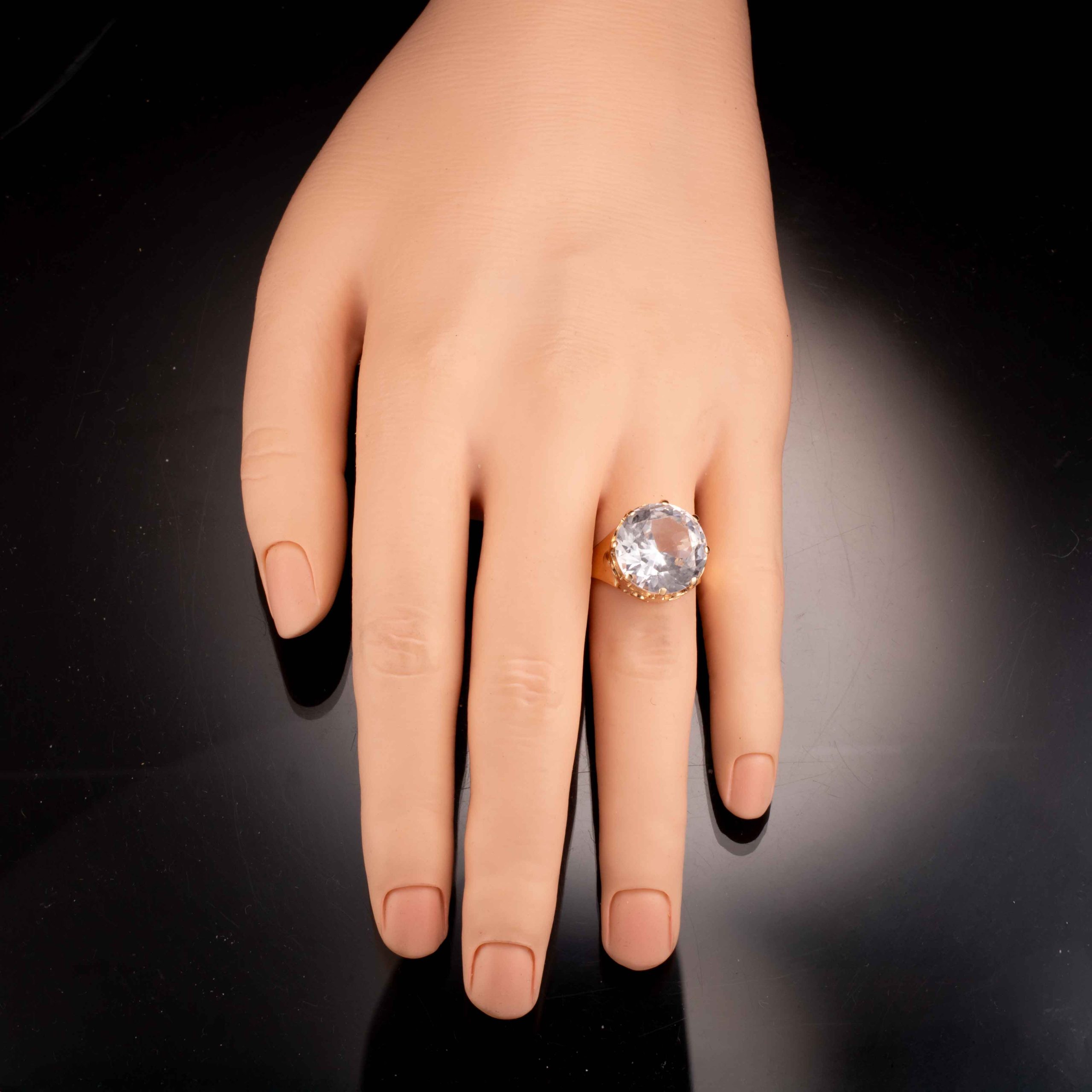 Kvartsring, gult gull - Bilde 4