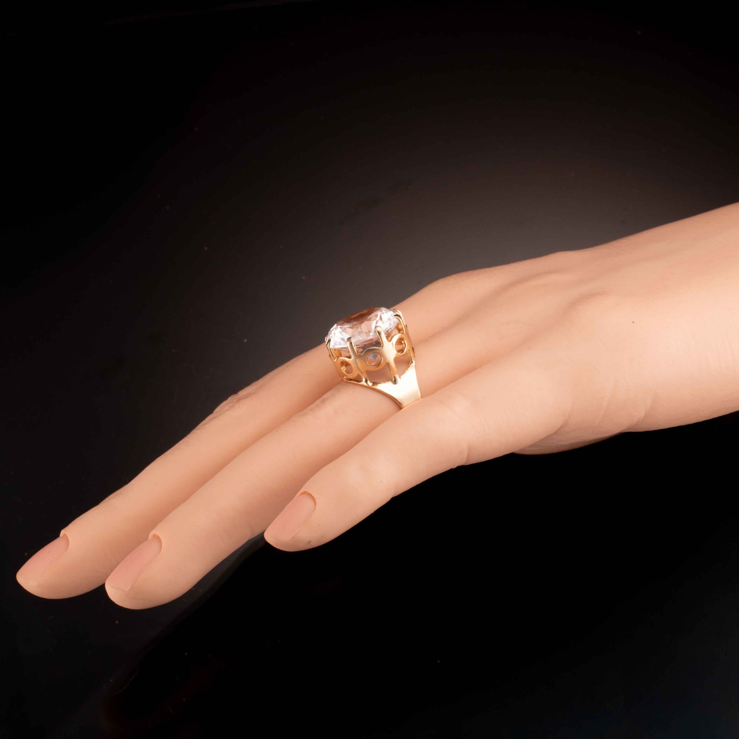 Kvartsring, gult gull - Bilde 5