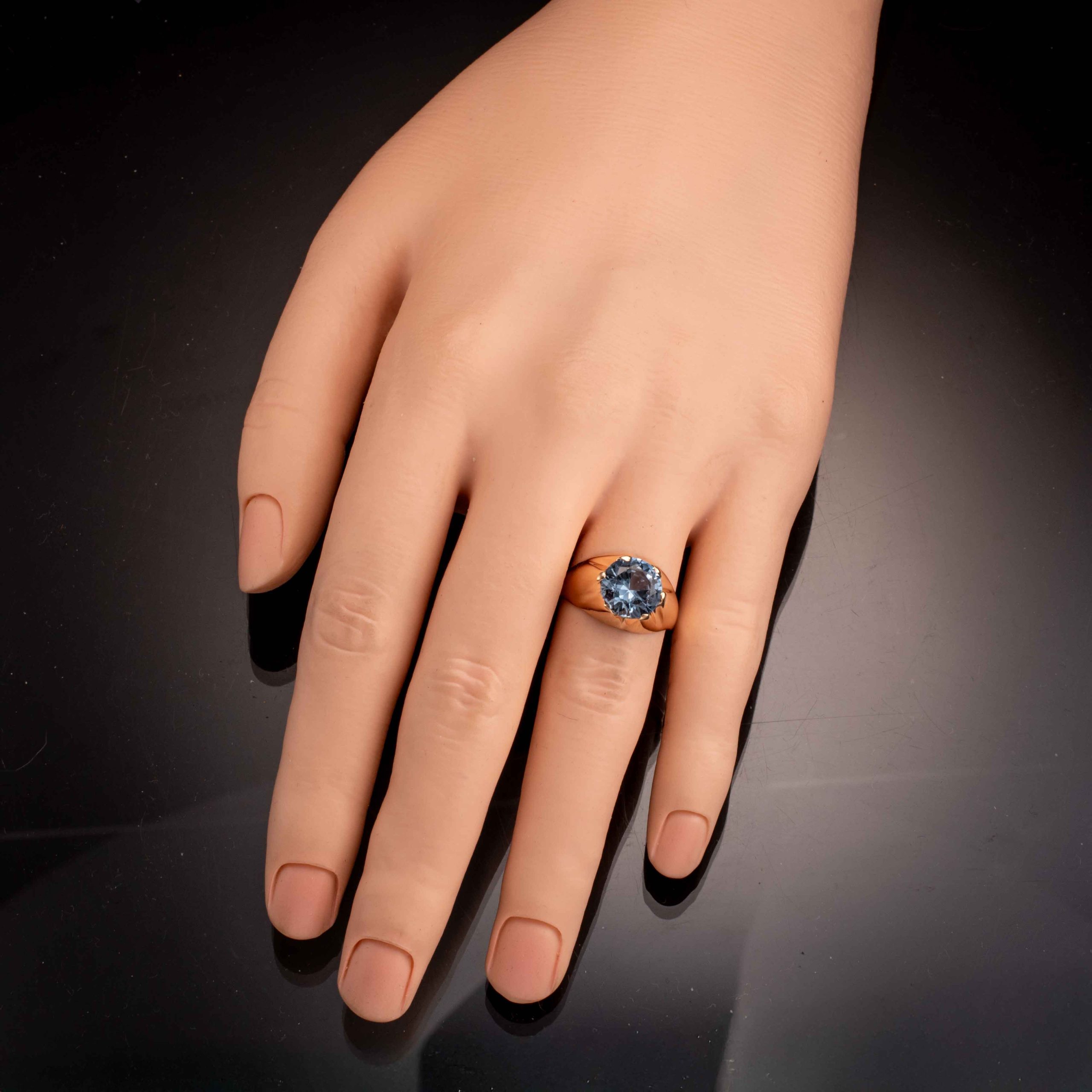 Topasring, gult gull - Bilde 4