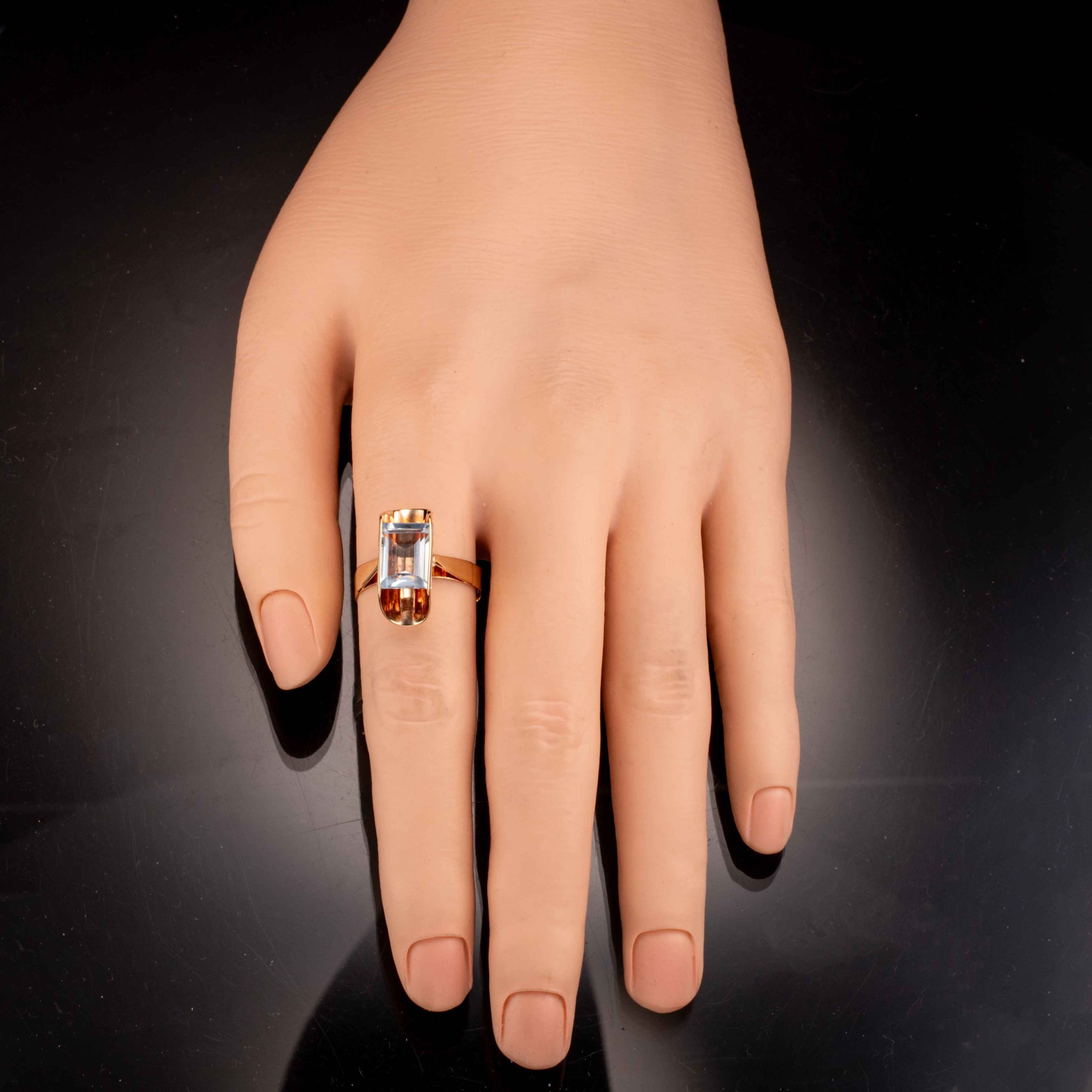 Topasring, gult gull - Bilde 5