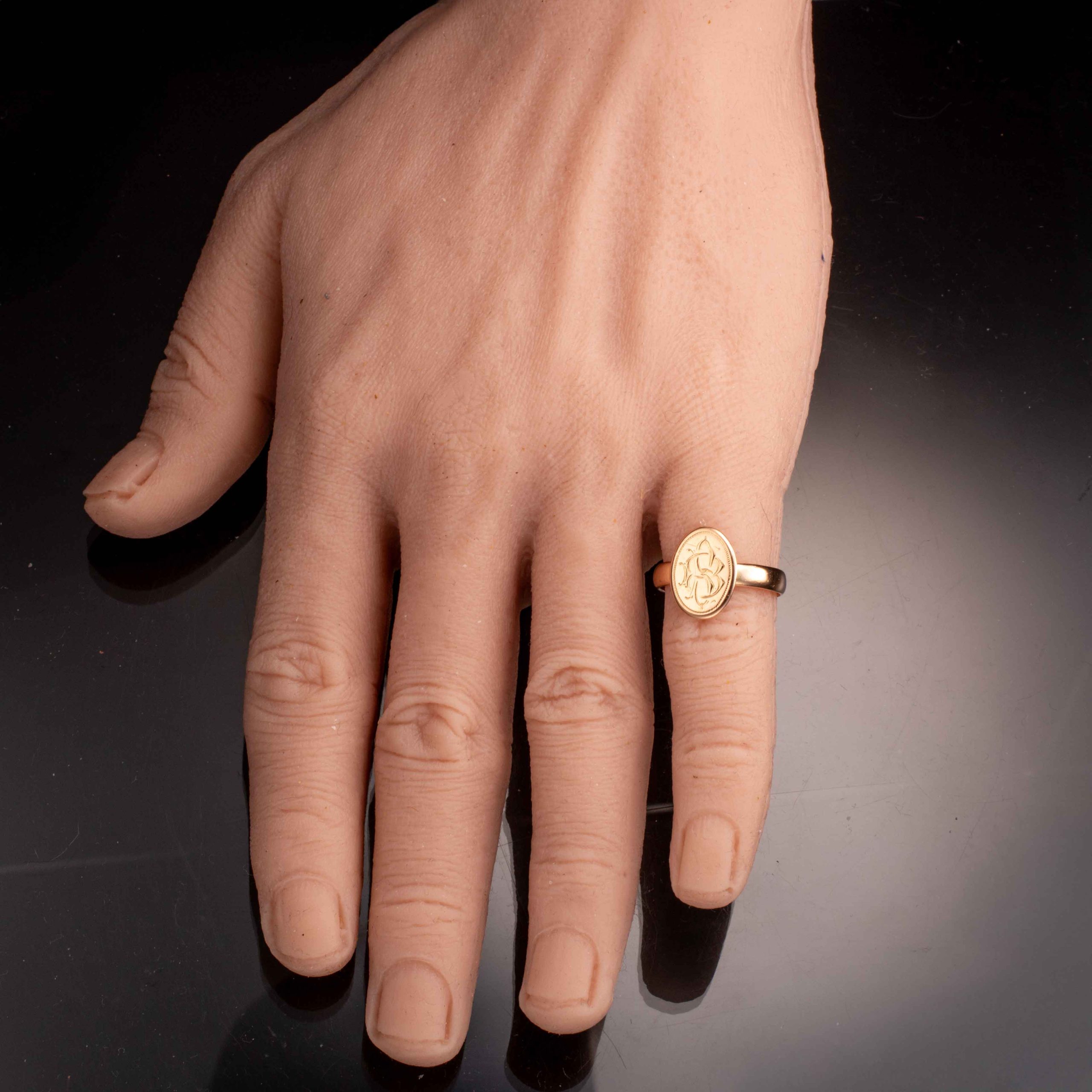 Antikk signetring, gult gull - Bilde 6