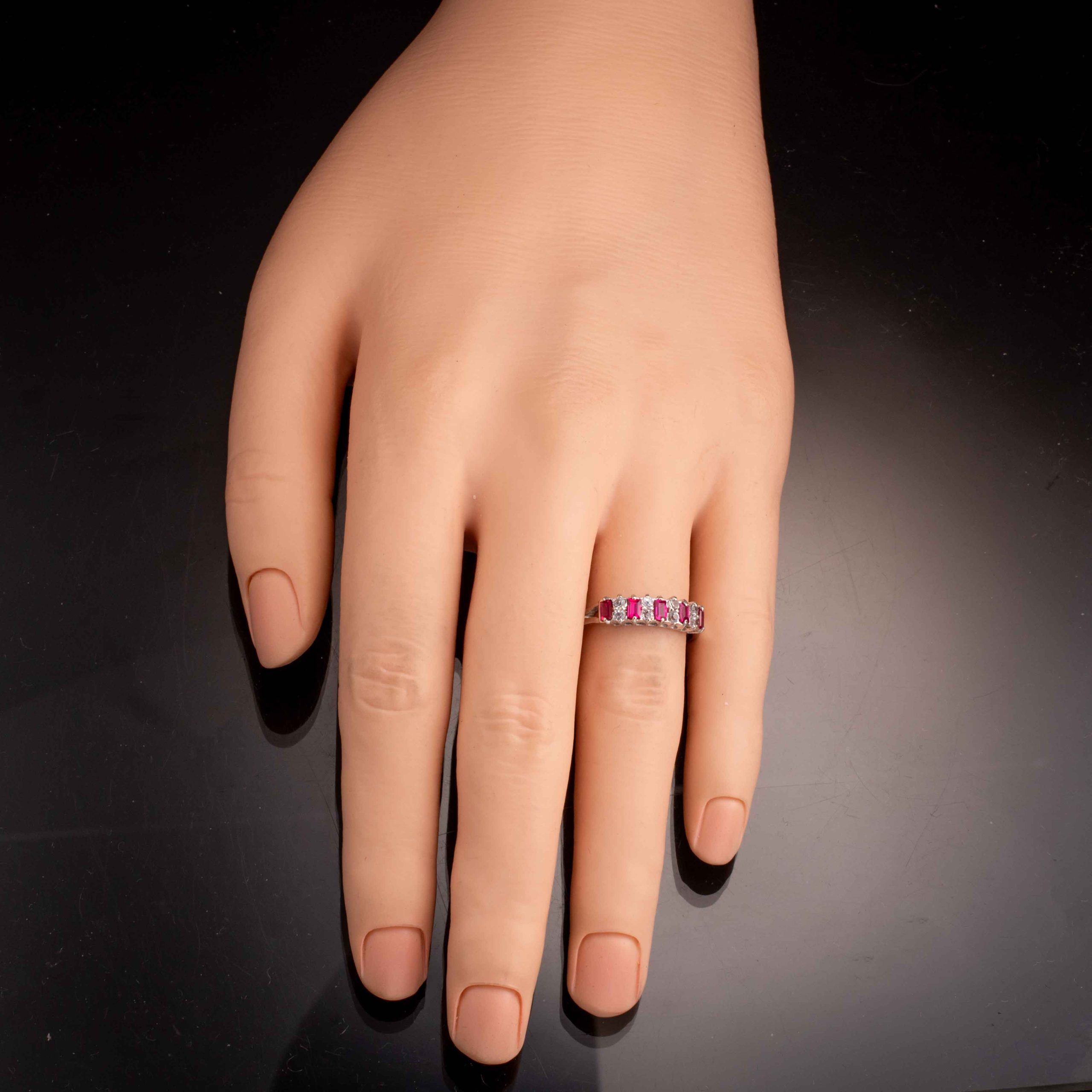 Rubinring, hvitt gull, kvarts - Bilde 5