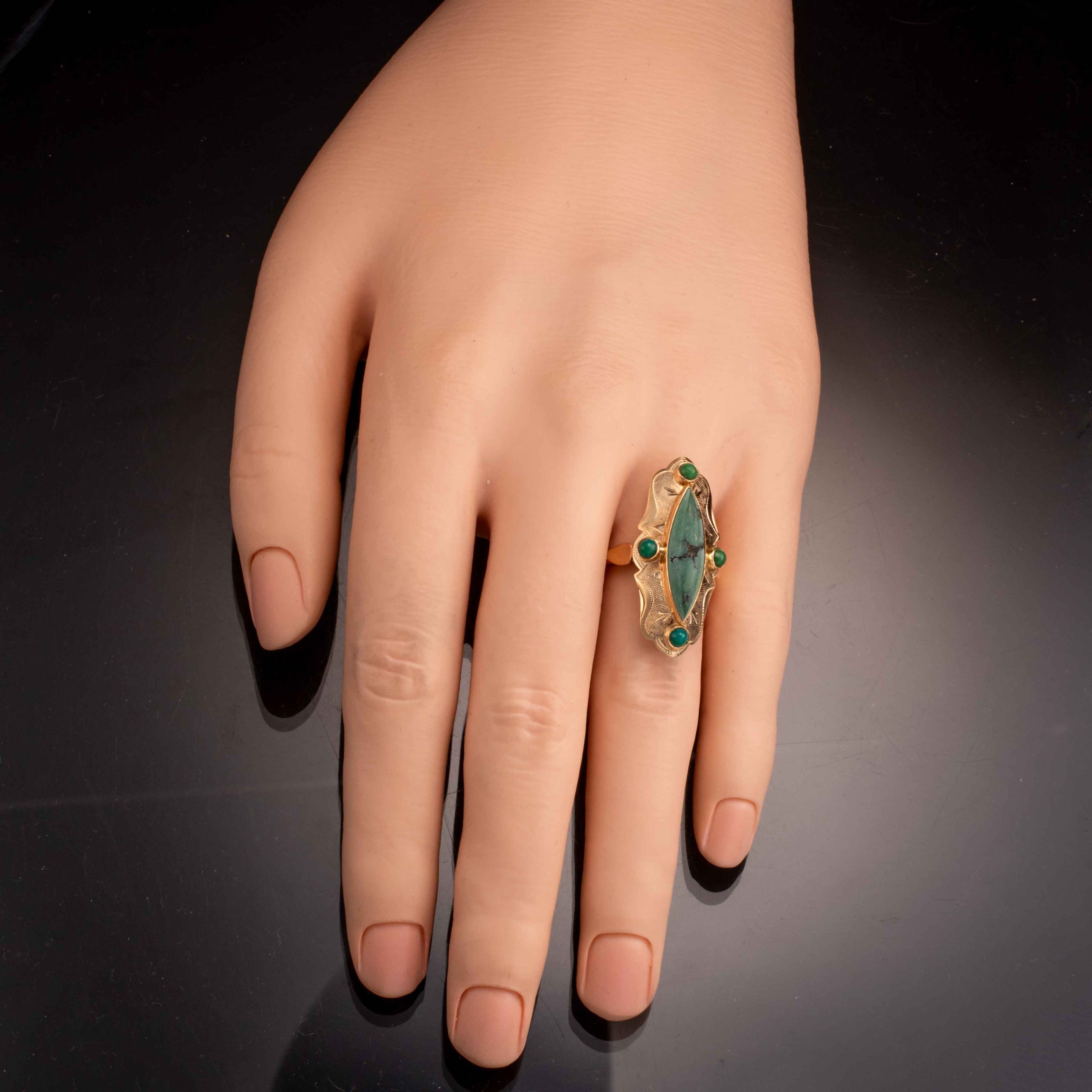 Antikk turkisring, gult gull - Bilde 5