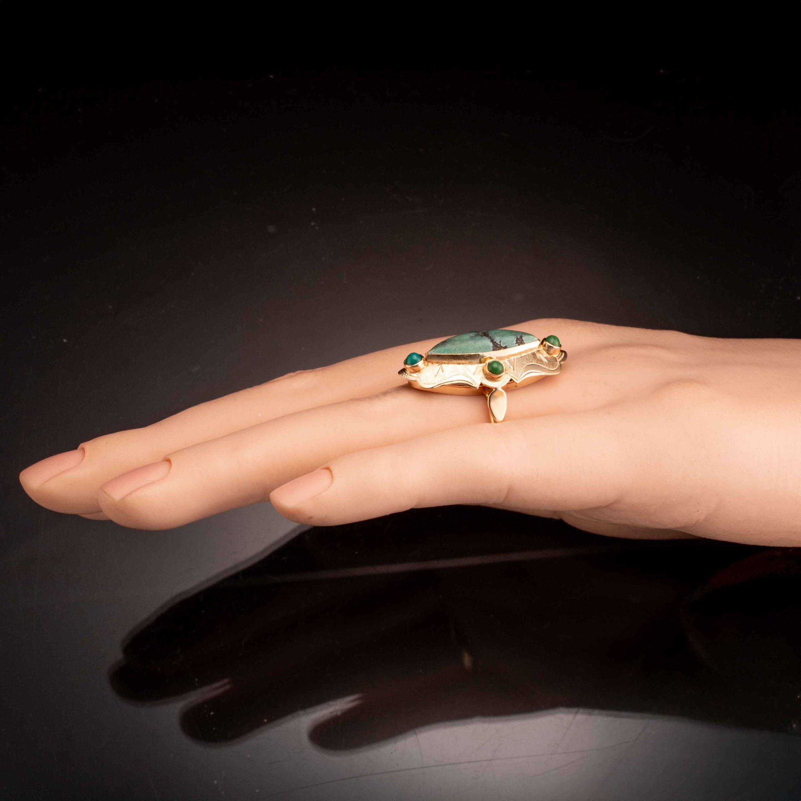 Antikk turkisring, gult gull - Bilde 6