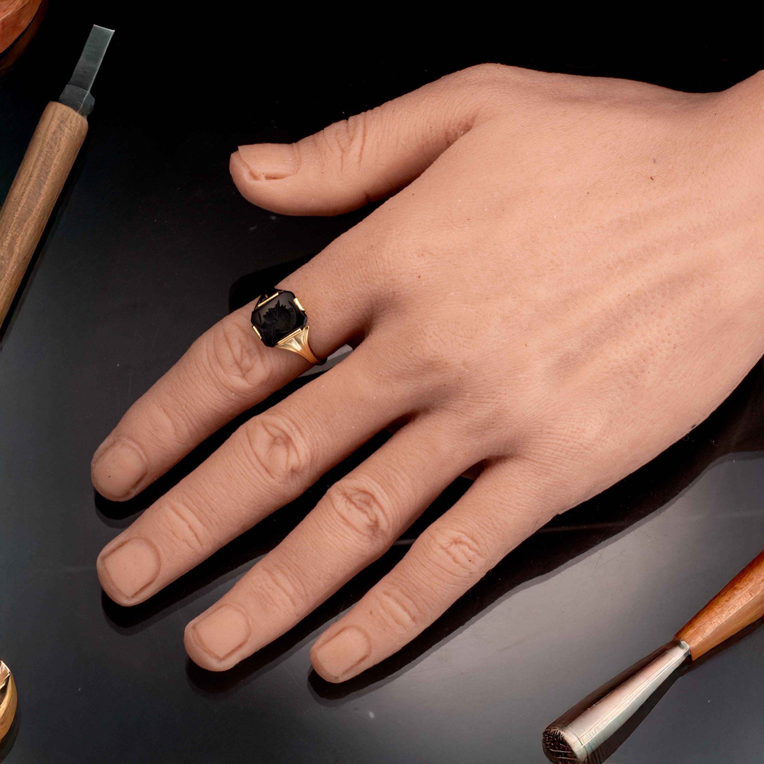 Onyx centurion ring, gult gull - Bilde 6