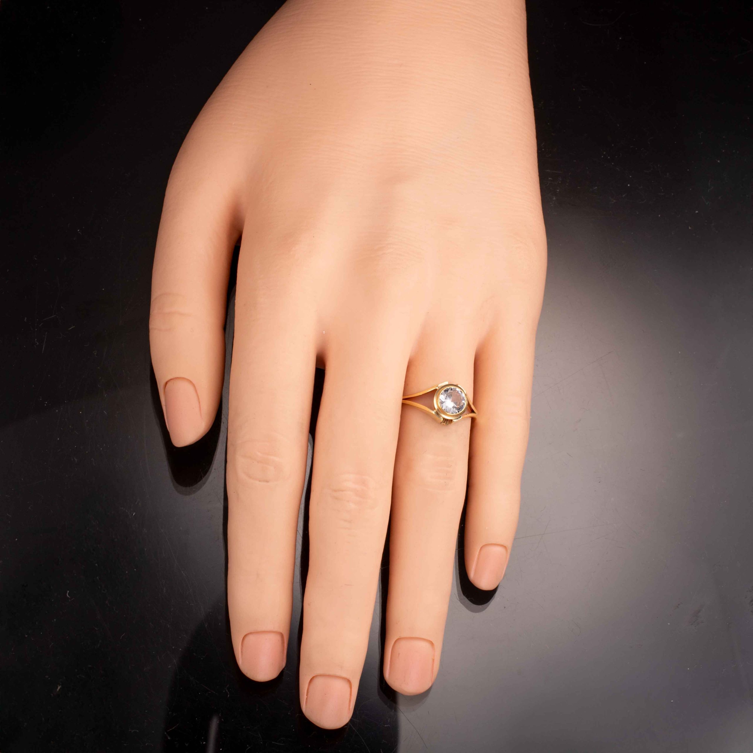 Topasring, gult gull - Bilde 4