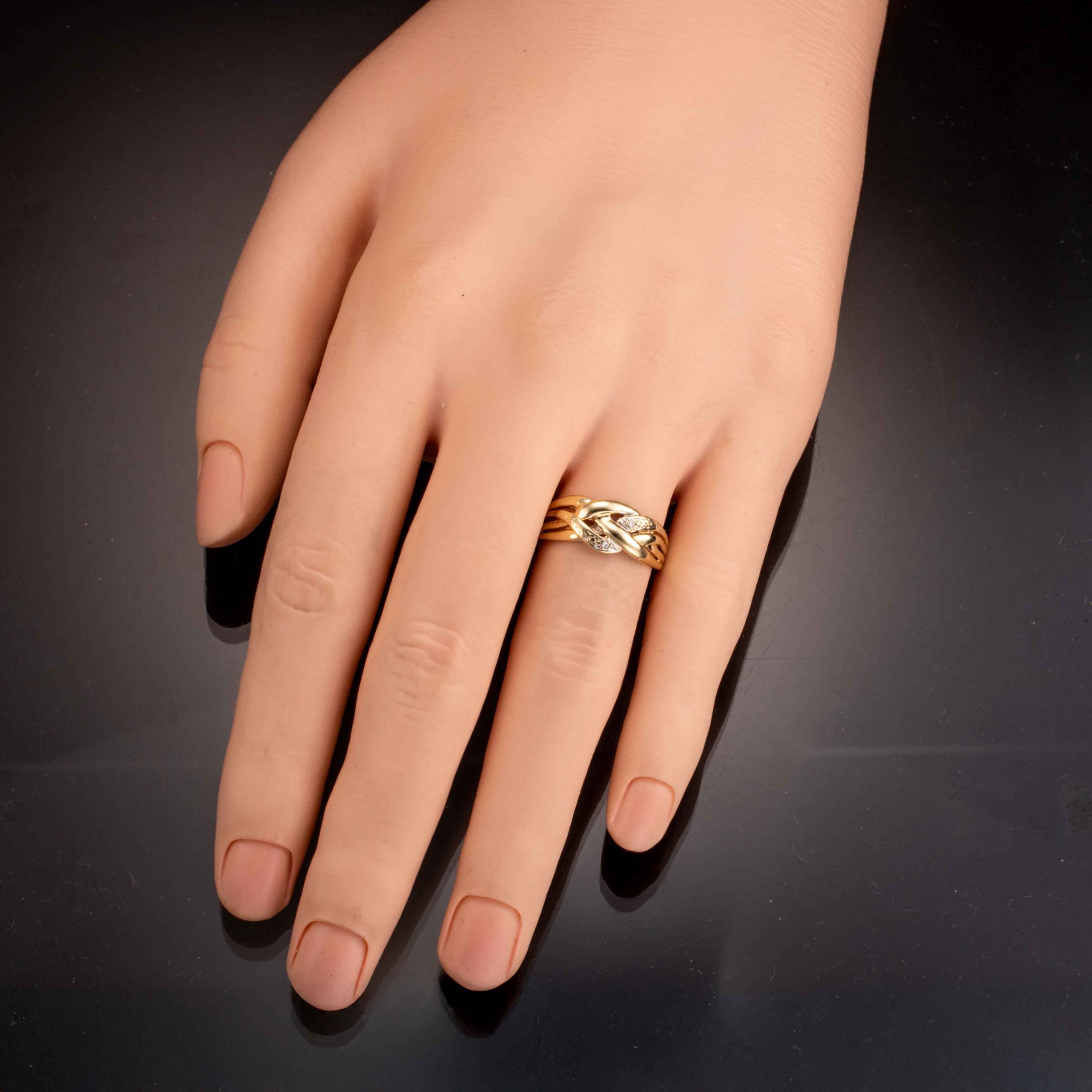 Ring, gult gull, diamanter (0,01 ct.) - Bilde 4