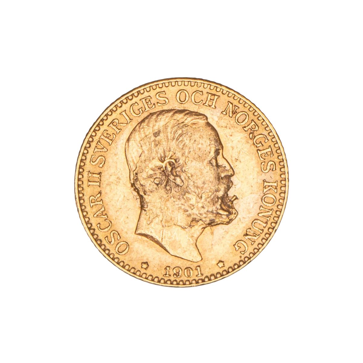 Sverige, 10 kronor, 1901, gull