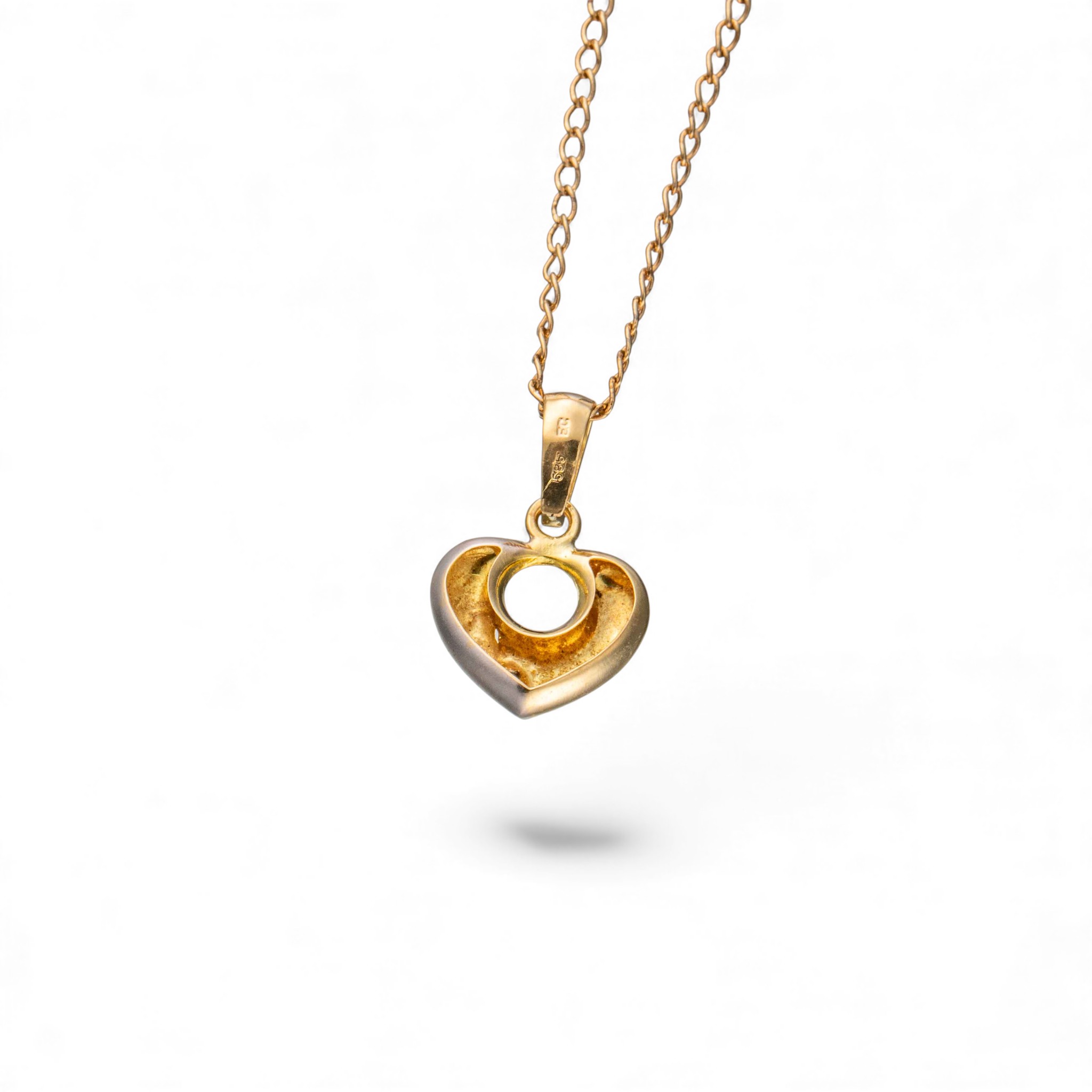 Hjerteanheng, gull, zirkonia - Bilde 2