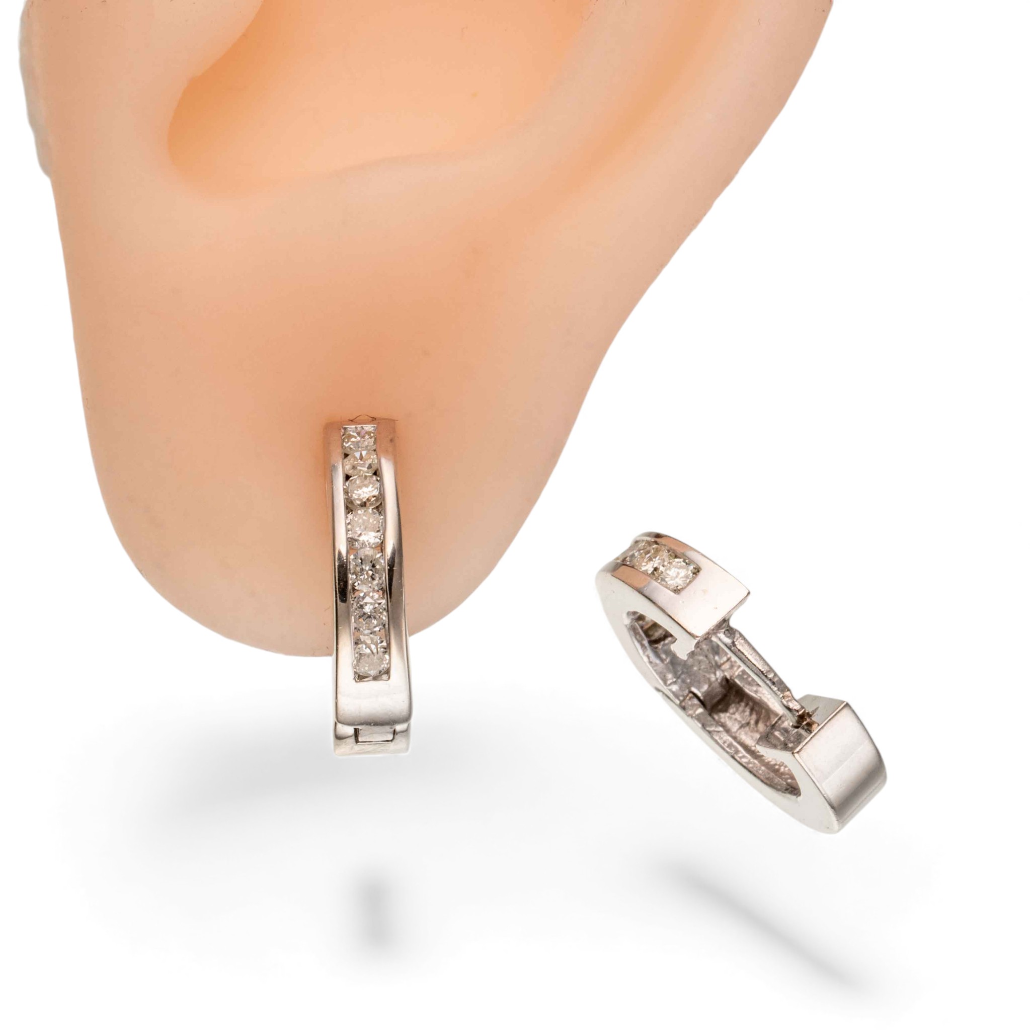 Øreringer, hvitt gull, diamanter (0,35 ct.) - Bilde 7