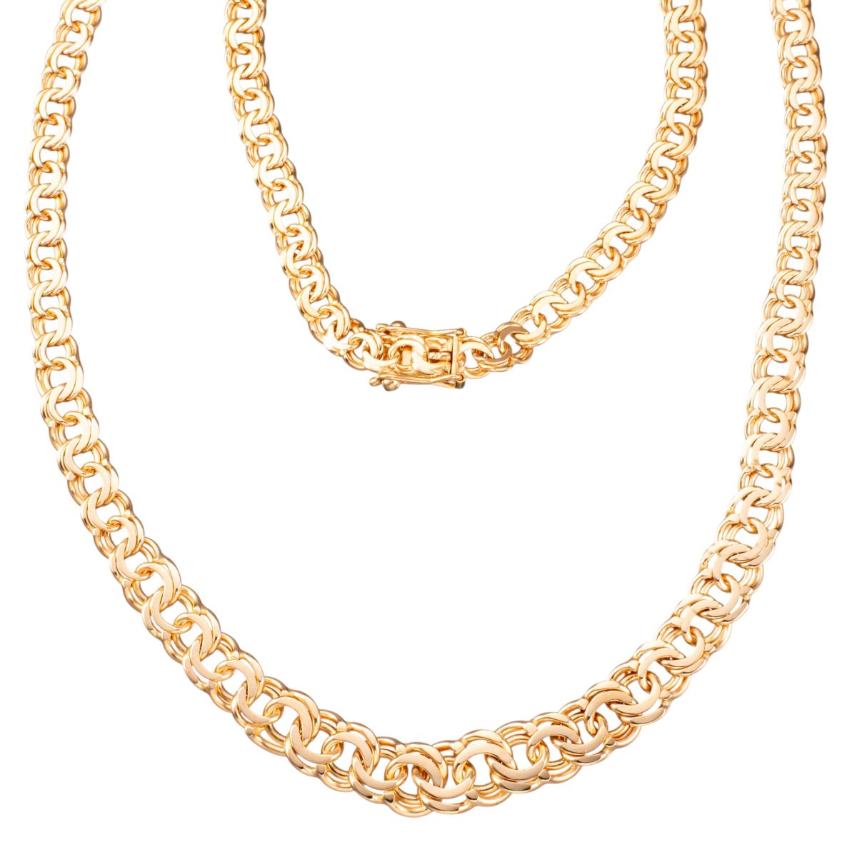 Bismarck halskjede 43 cm, gult gull