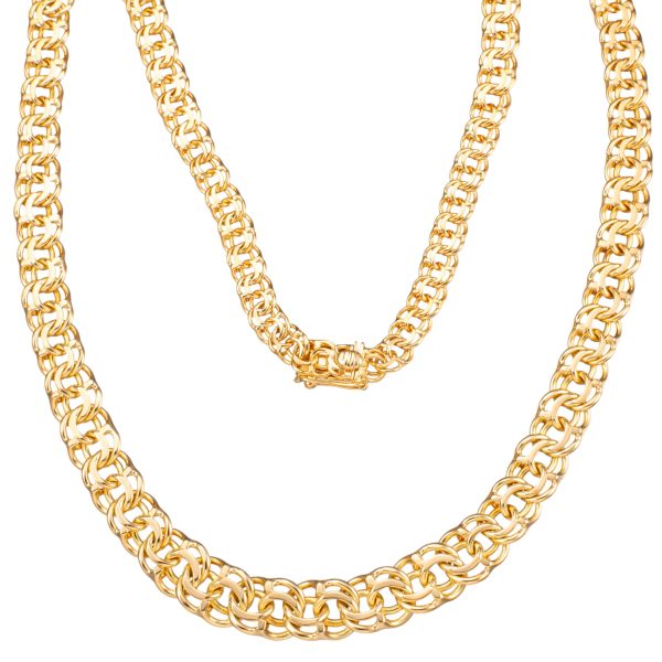 Bismarck halskjede 43 cm, gult gull