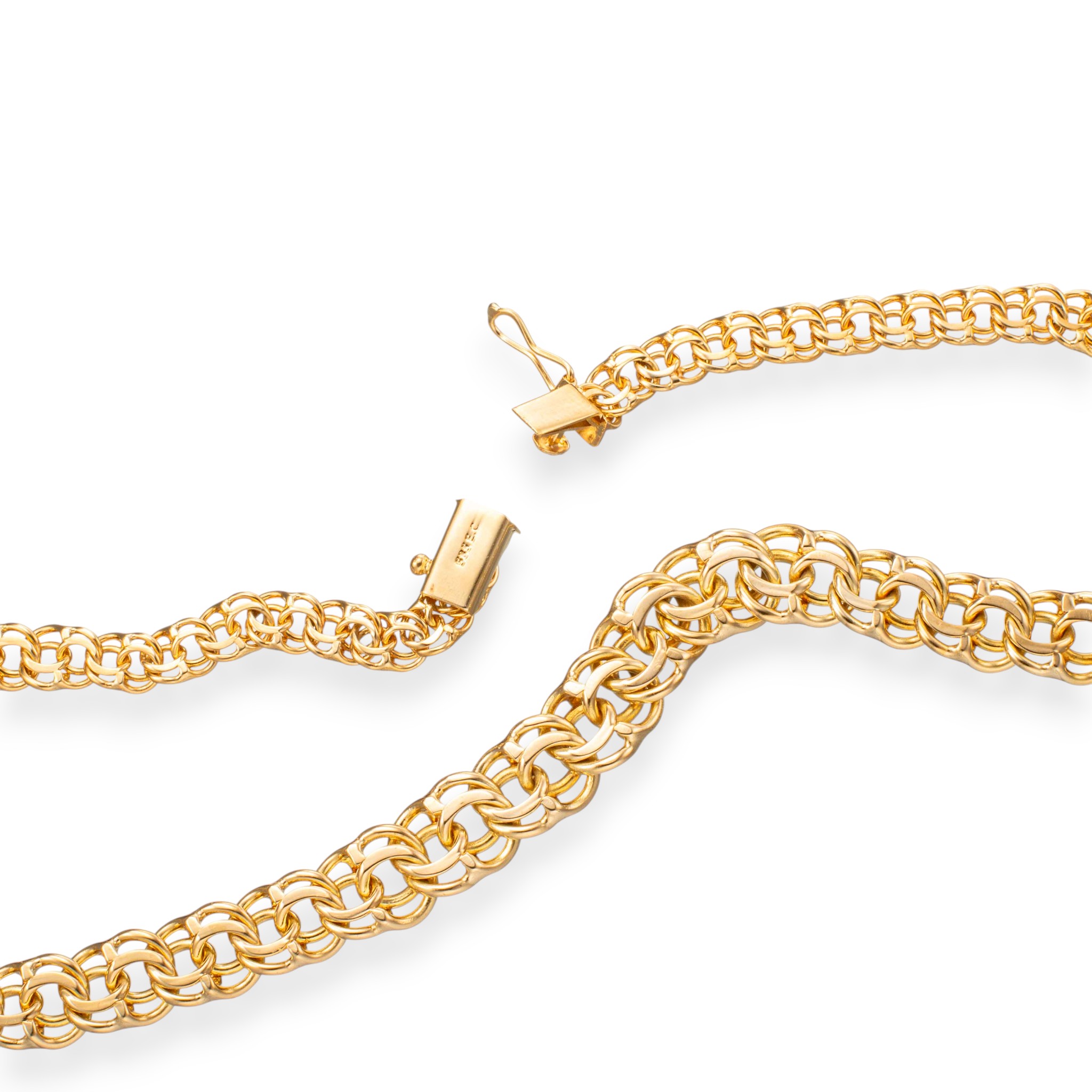 Bismarck halskjede 43 cm, gult gull - Bilde 2