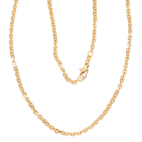 Anker halskjede 75 x 0,3 cm, gult gull