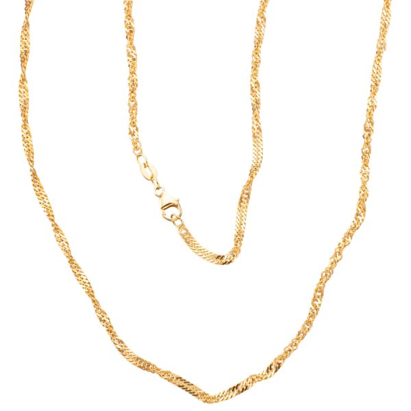 Singapore halskjede 80 x 0,23 cm, gult gull