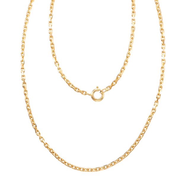 Anker halskjede 46,5 x 0,23 cm, gult gull
