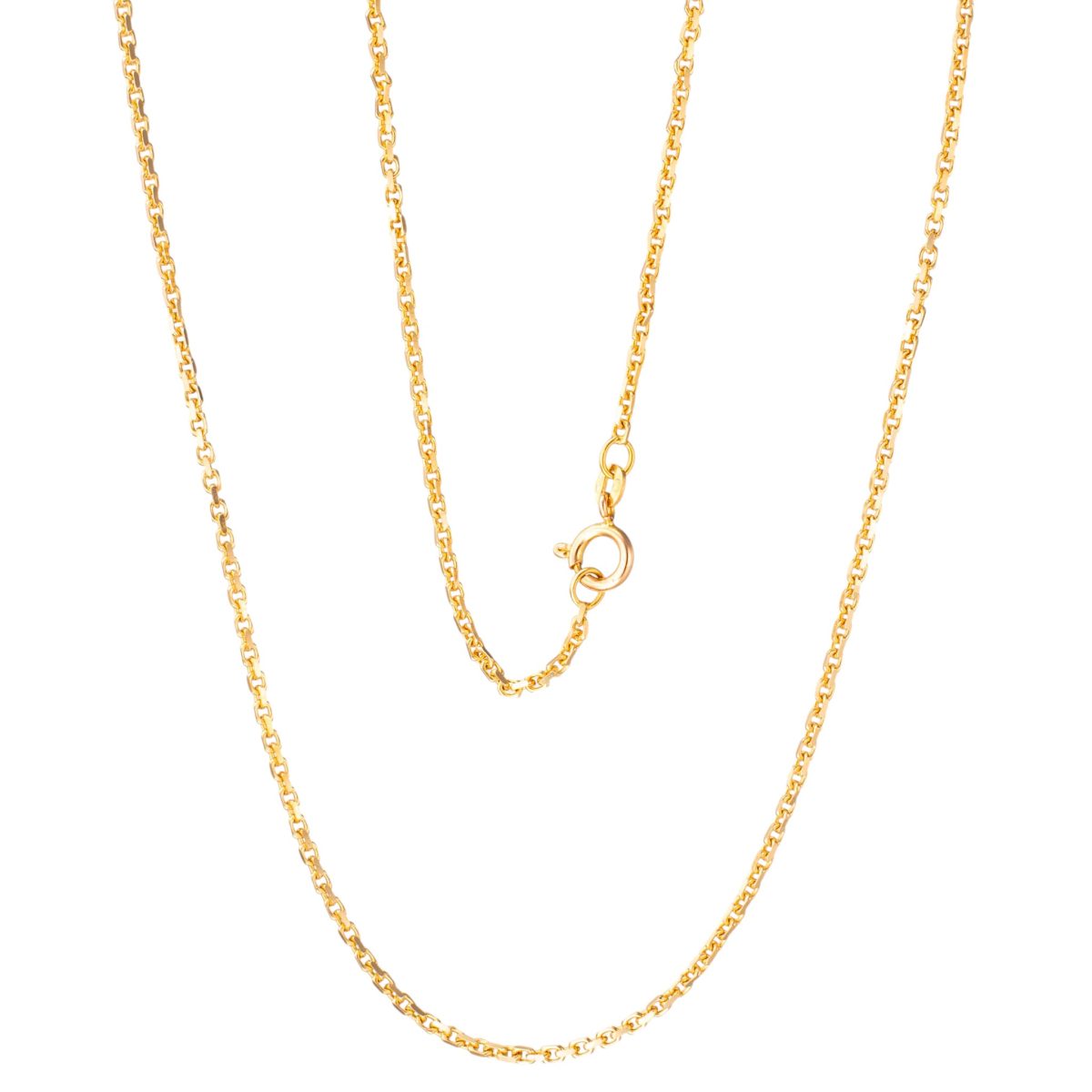 Anker halskjede 80 x 0,18 cm, gult gull