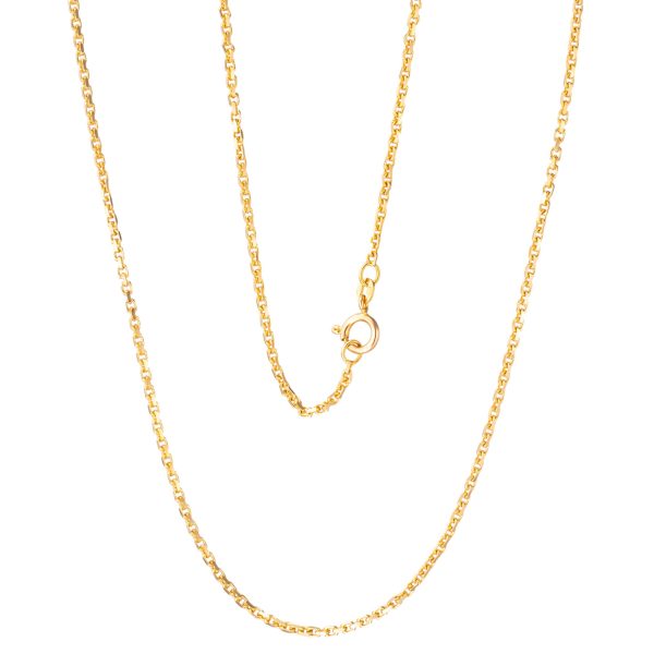 Anker halskjede 80 x 0,18 cm, gult gull