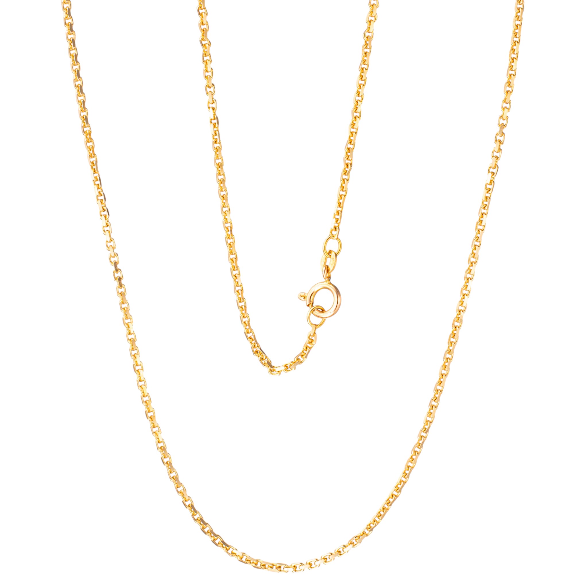 Anker halskjede 80 x 0,18 cm, gult gull
