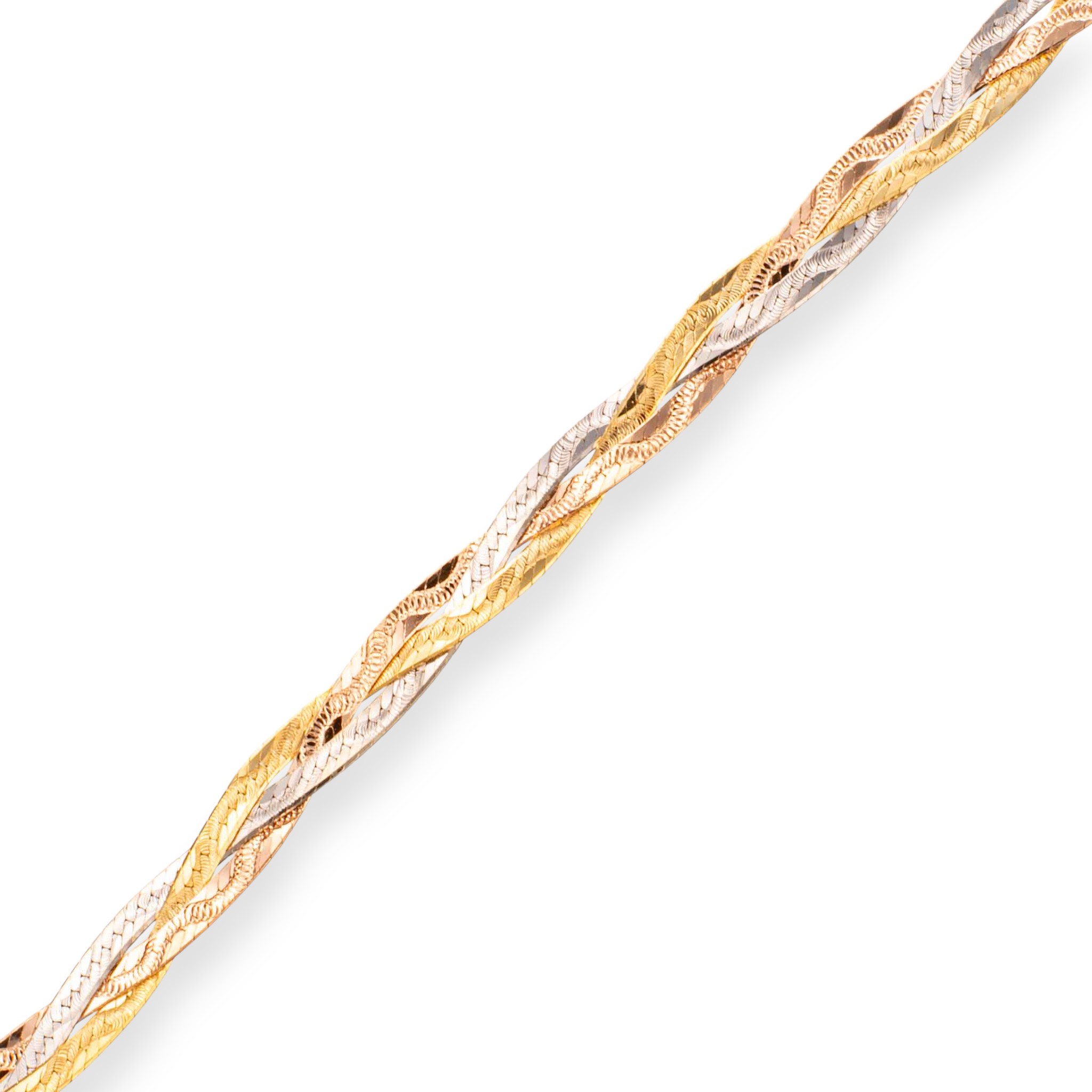 Flettet Herringbone halskjede 47 cm, gull - Bilde 2