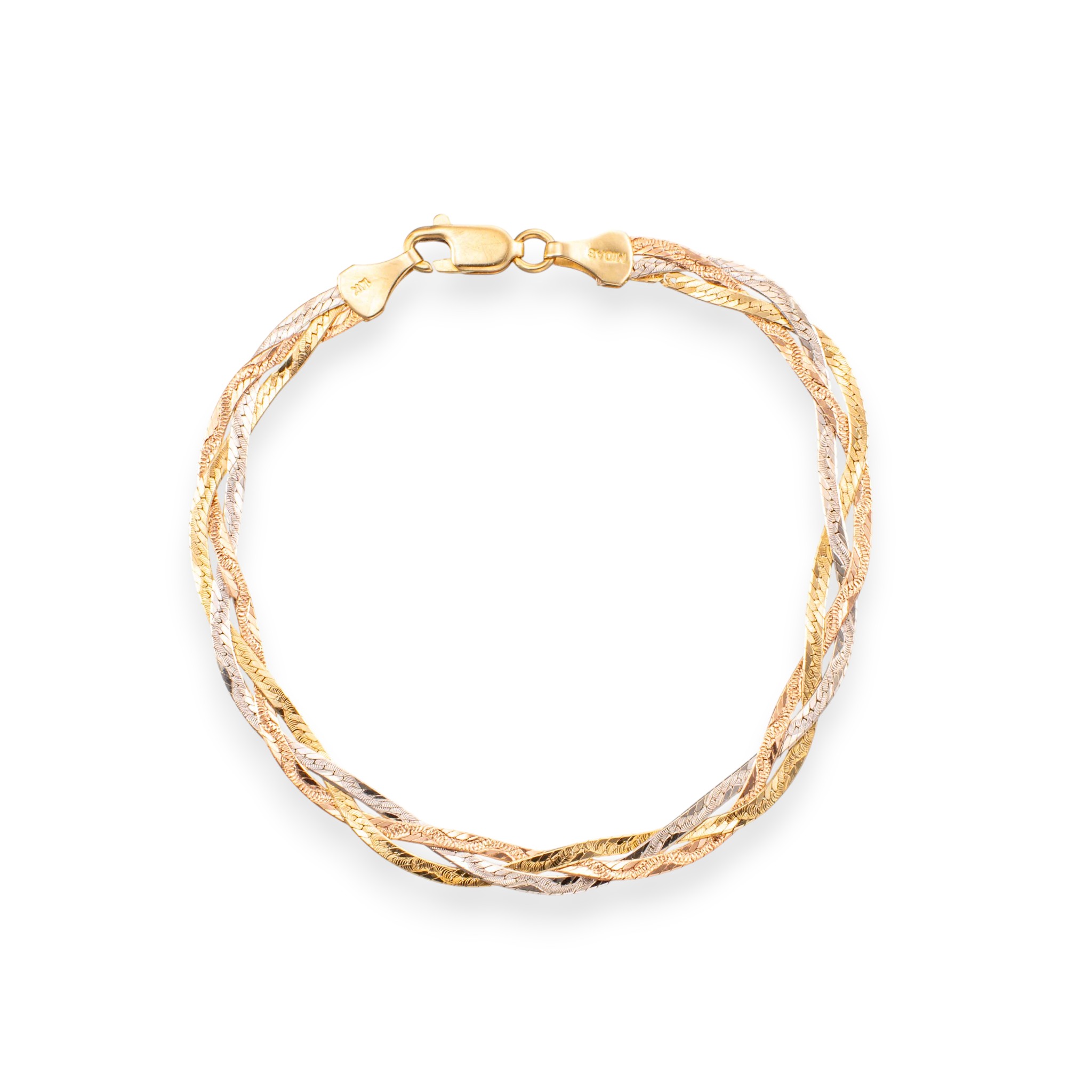 Flettet Herringbone armlenke 19,2 cm, gull