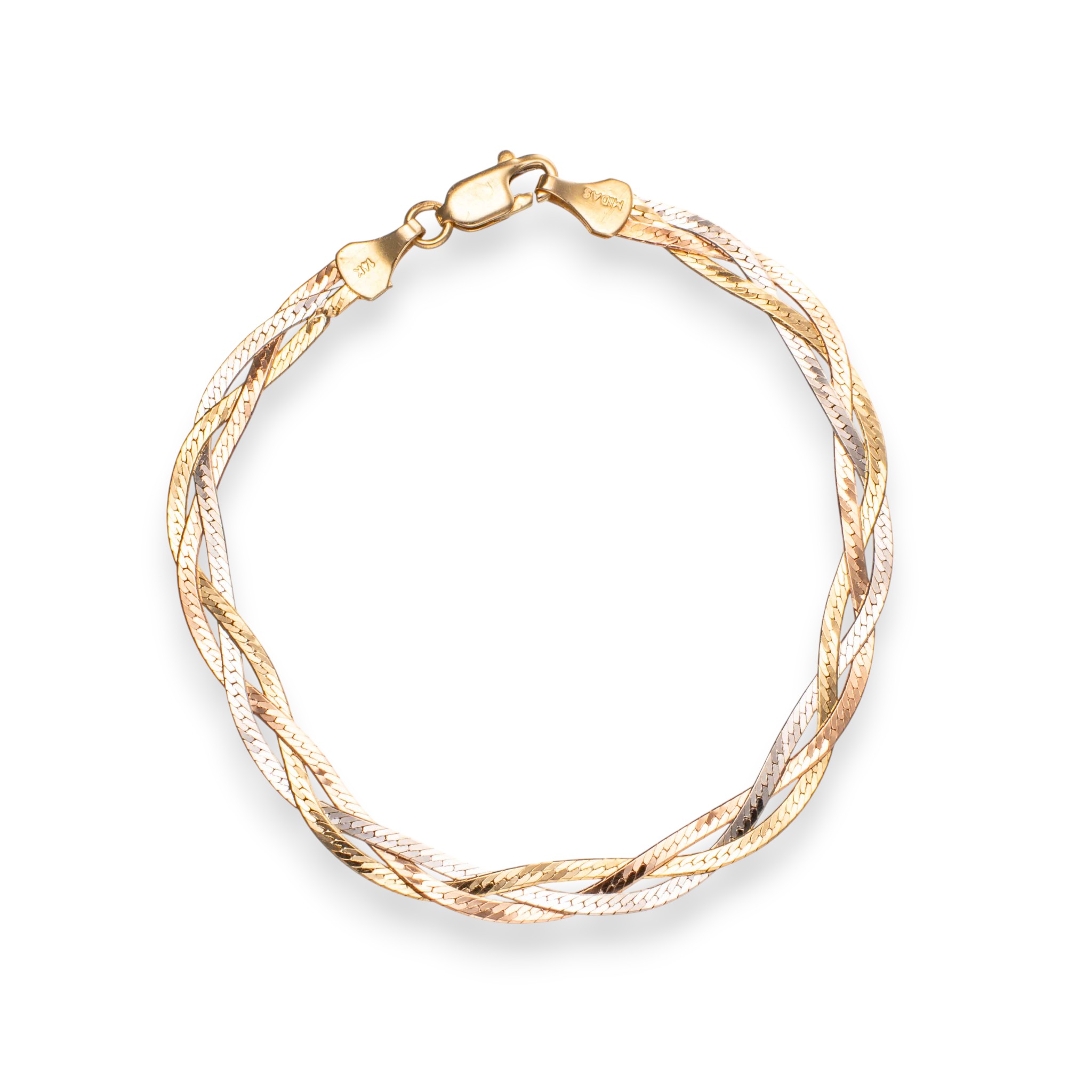 Flettet Herringbone armlenke 19,2 cm, gull - Bilde 2