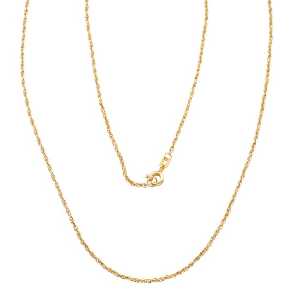 Cordel halskjede 60 x 0,15 cm, gult gull