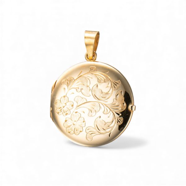 Medaljong, gult gull