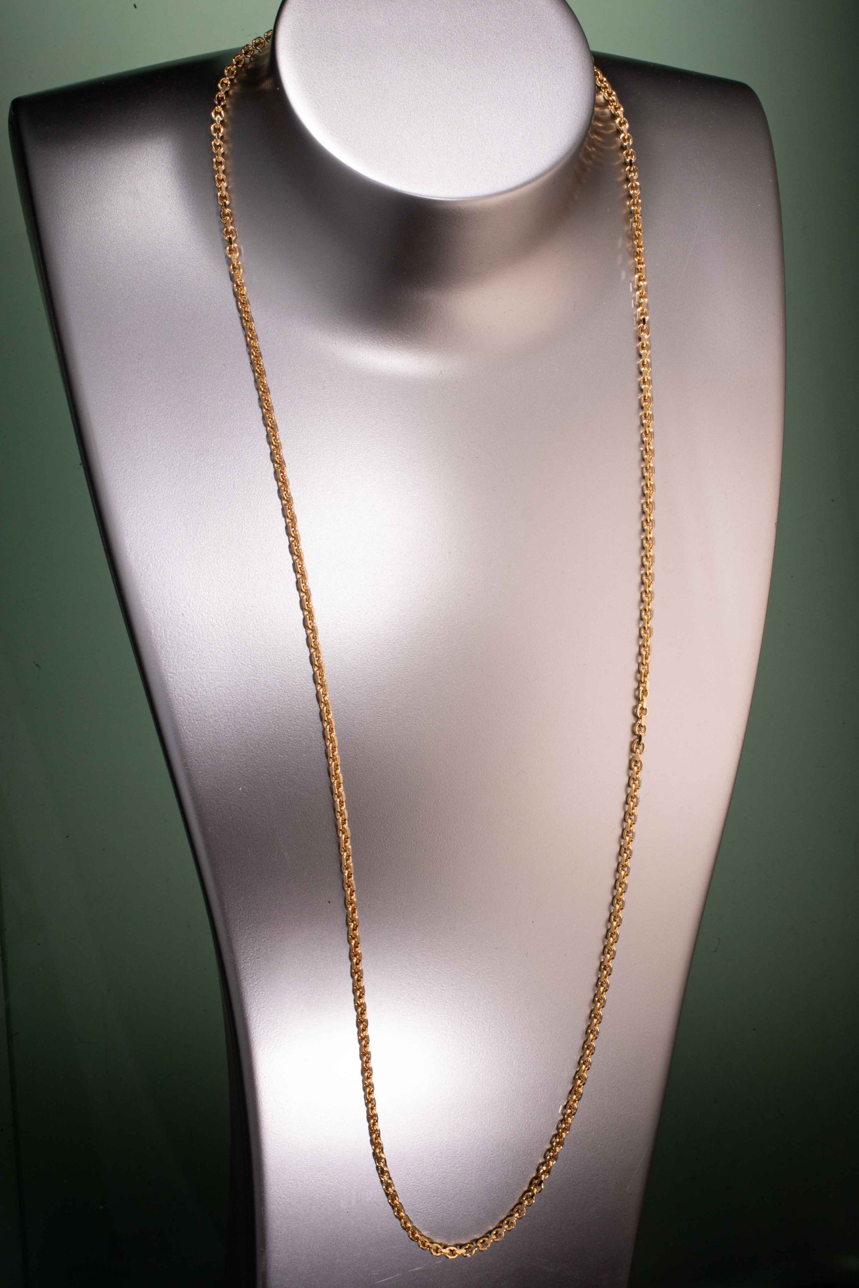 Anker halskjede 75 x 0,3 cm, gult gull - Bilde 2