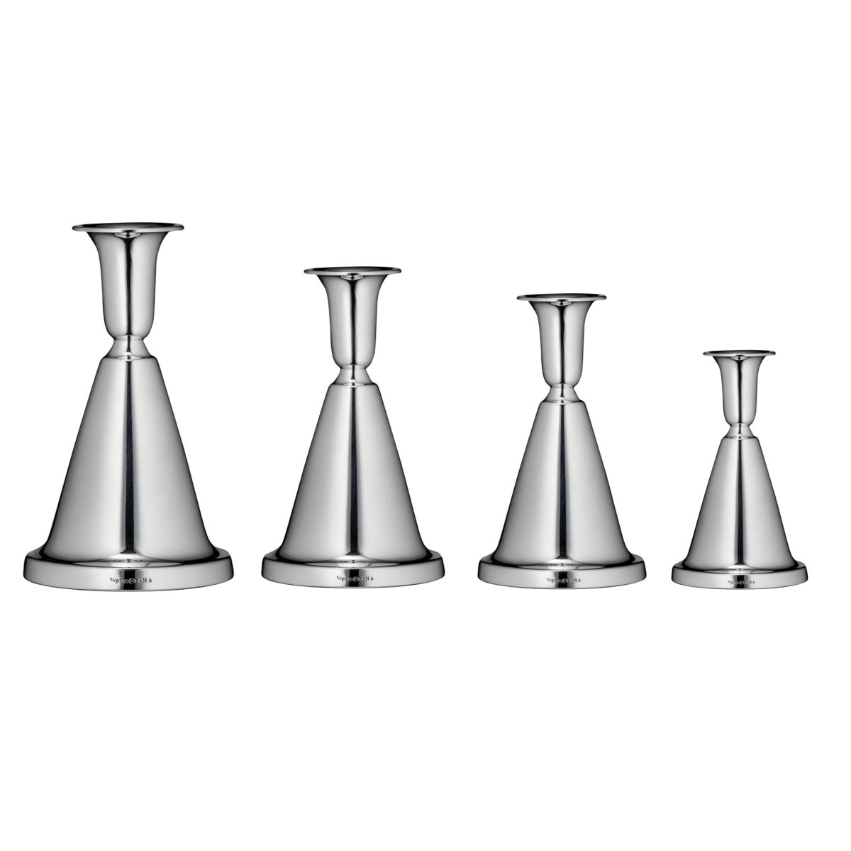 Klokke lysestake, sølv