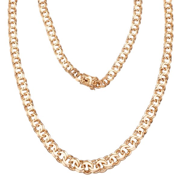 Bismarck halskjede 45 cm, gult gull