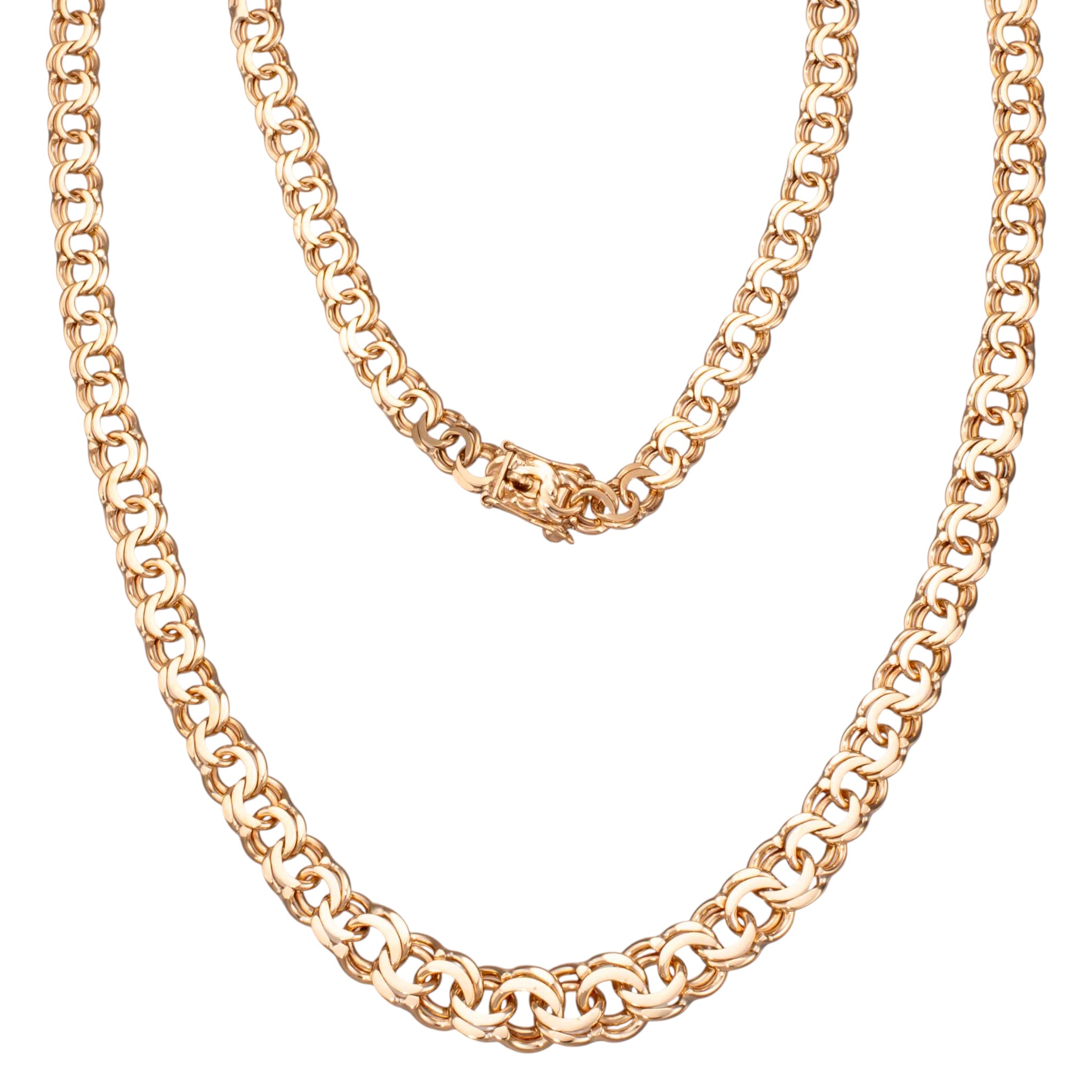 Bismarck halskjede 45 cm, gult gull