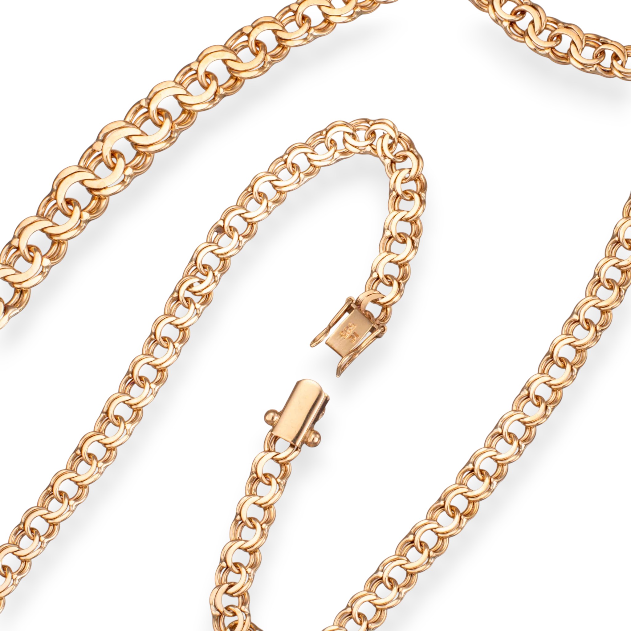 Bismarck halskjede 45 cm, gult gull - Bilde 2