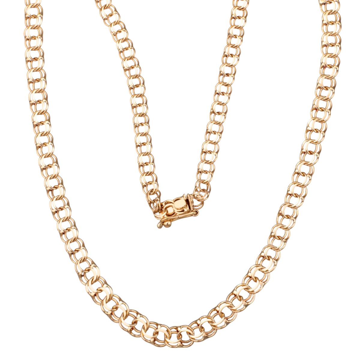 Bismarck halskjede 43 cm, gult gull