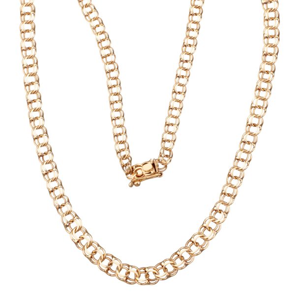 Bismarck halskjede 43 cm, gult gull