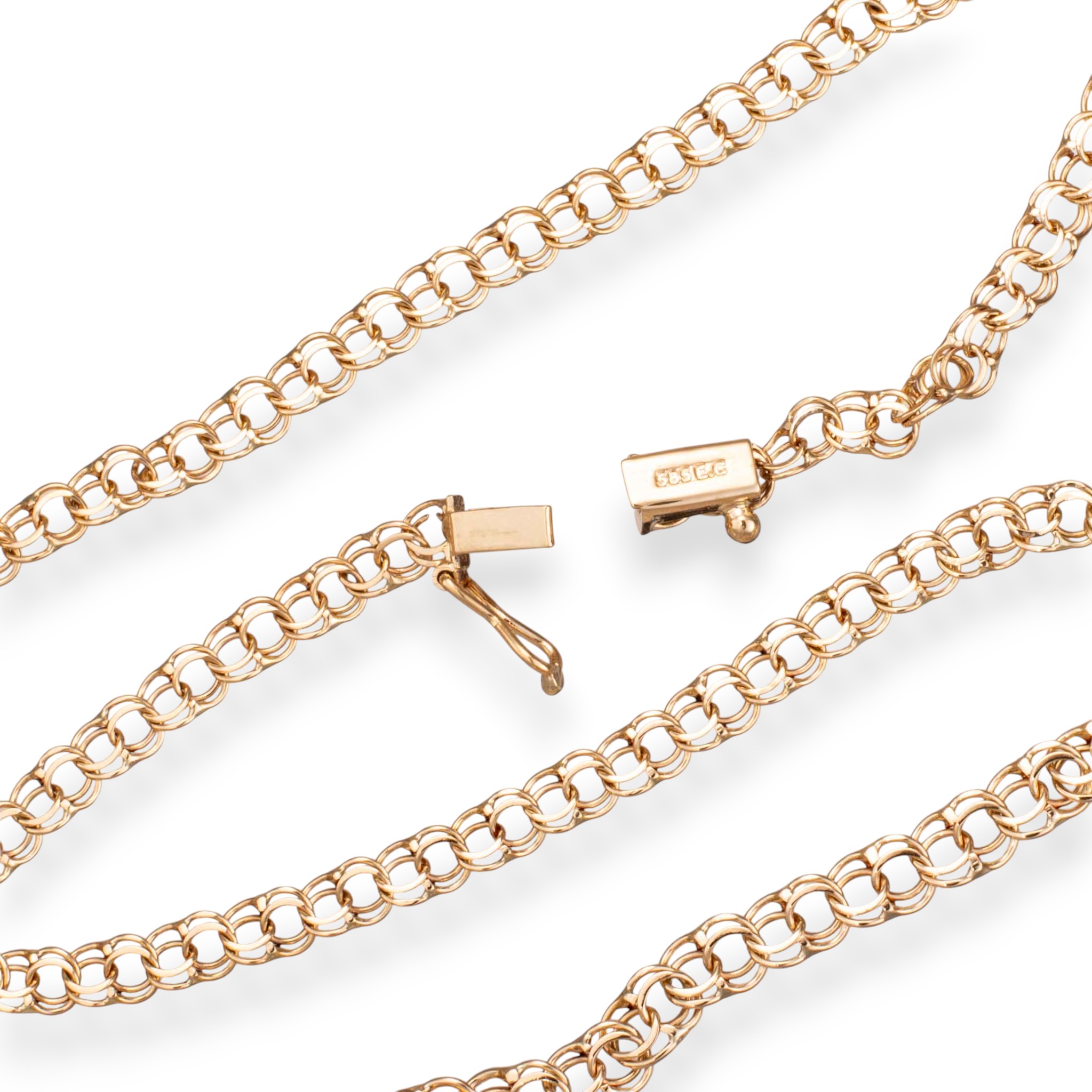 Bismarck halskjede 43 cm, gult gull - Bilde 2