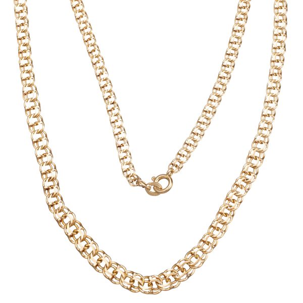 Bismarck halskjede 44 cm, gult gull