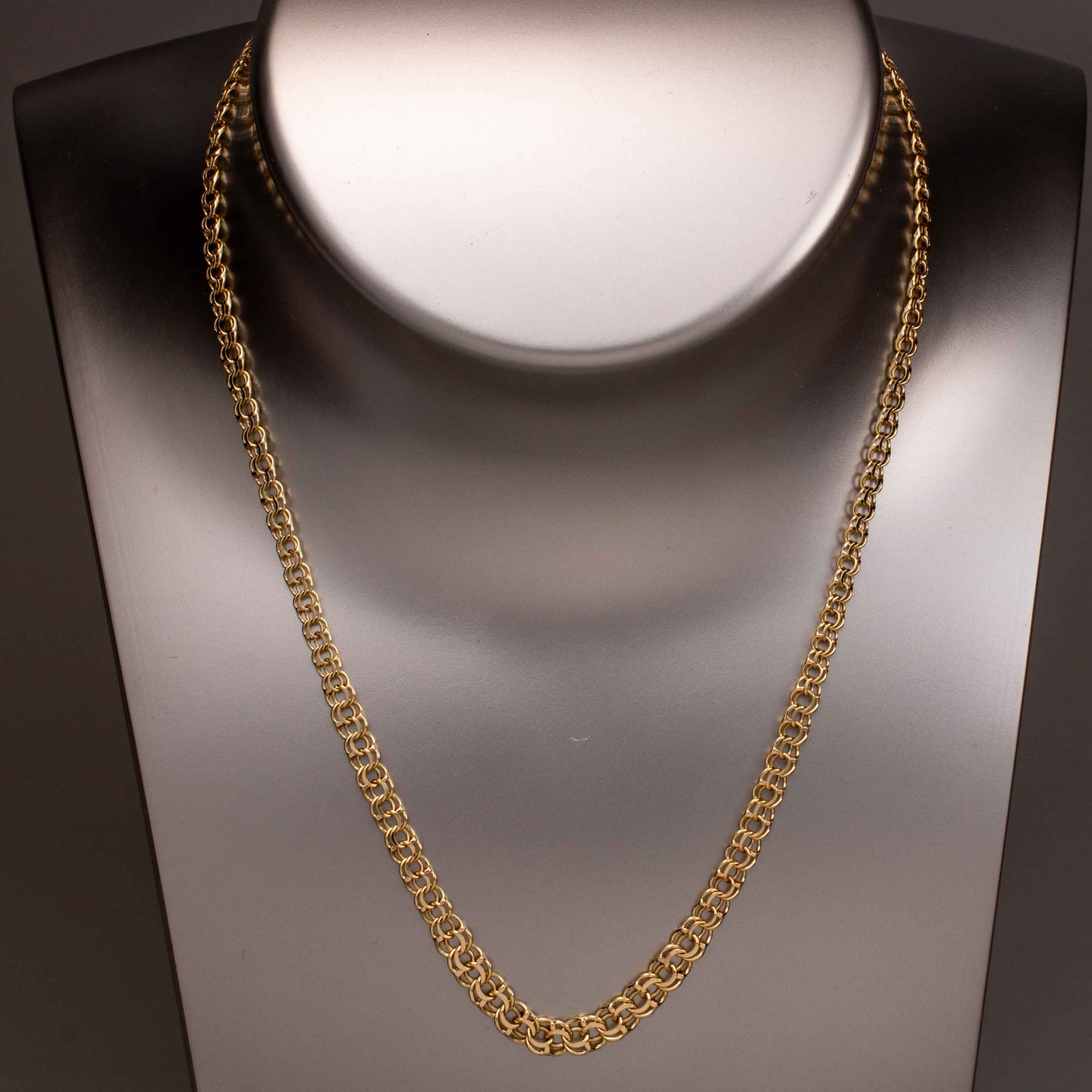 Bismarck halskjede 44 cm, gult gull - Bilde 2