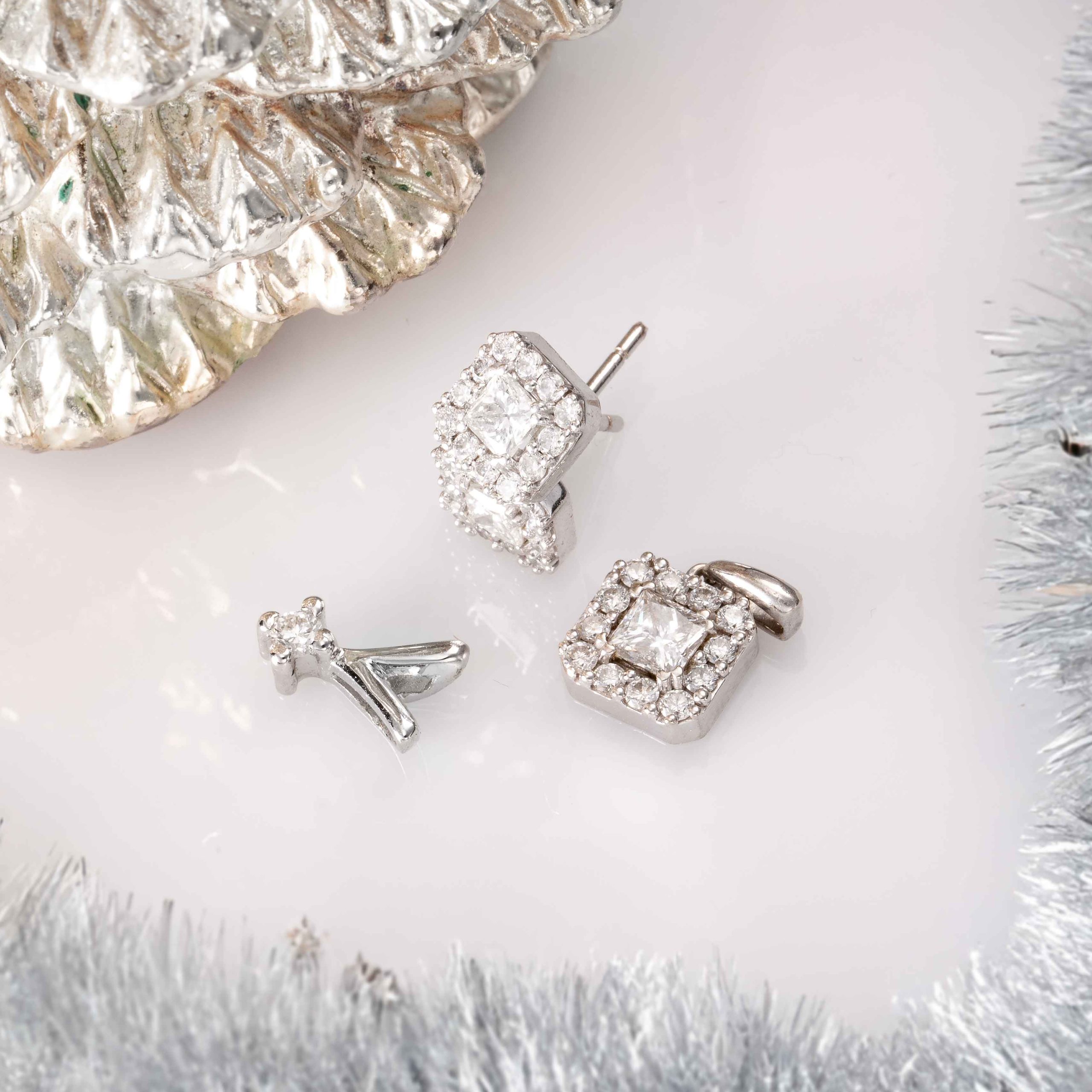 Diamant smykkesett (1,26 ct.), hvitt gull - Bilde 5