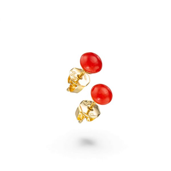 Korall øredobber, gult gull