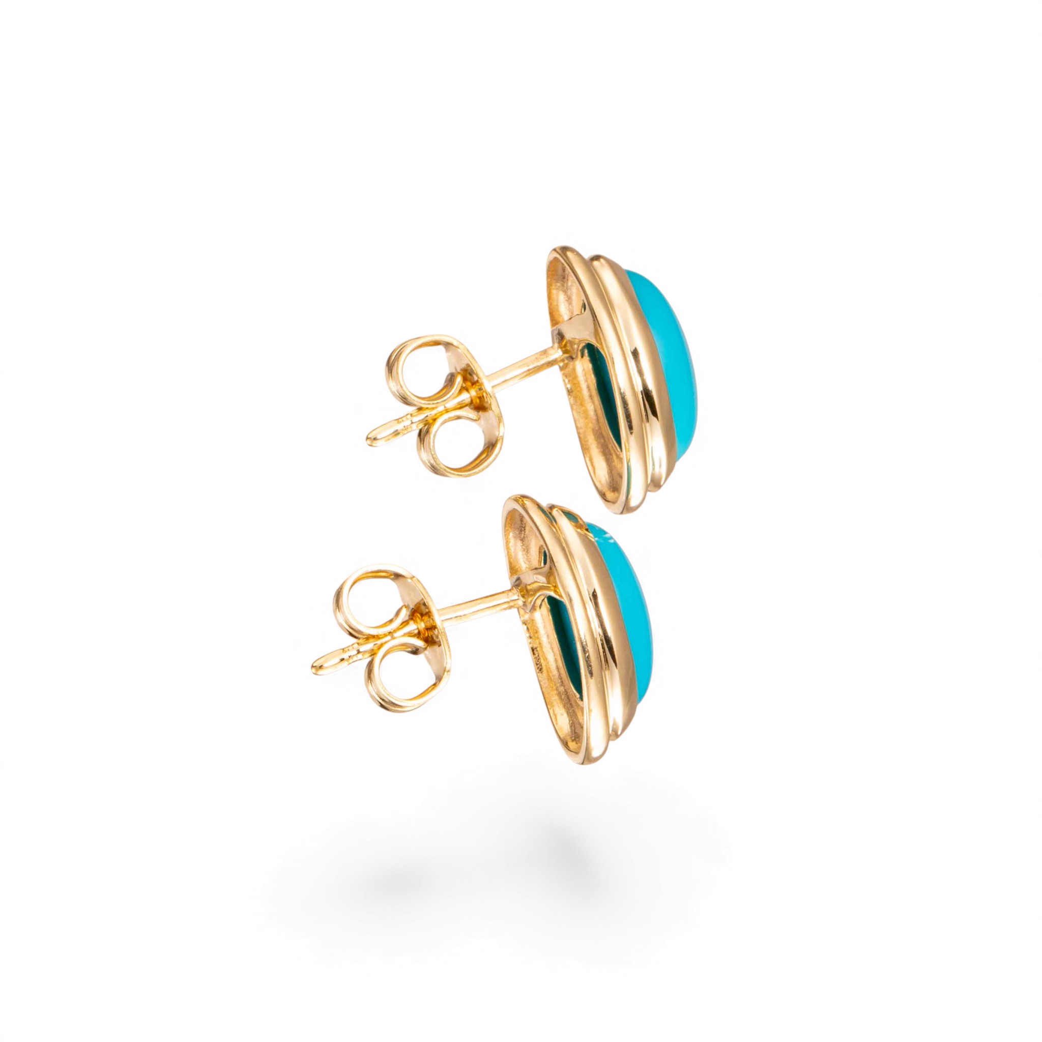 Turkis øredobber, gult gull - Bilde 2