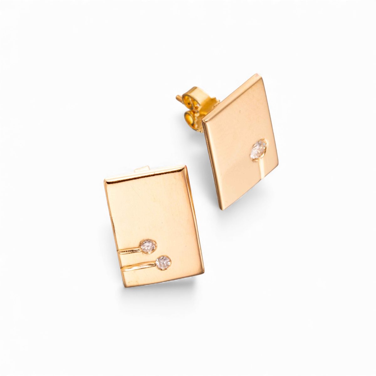 Øredobber, gult gull