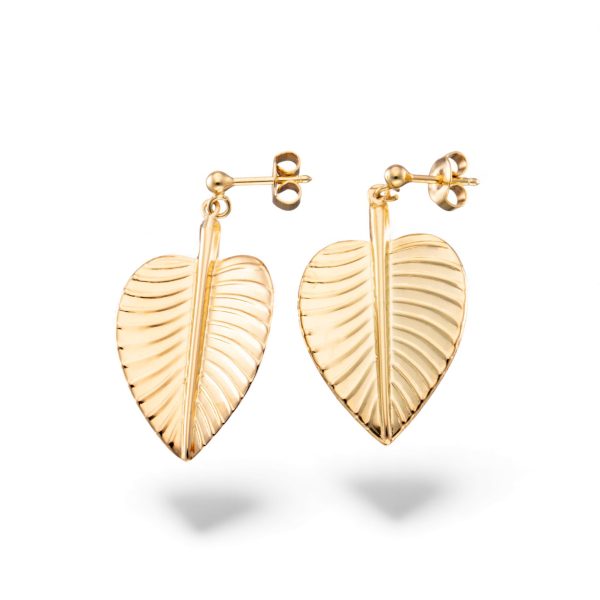 Blad ørepynt, gult gull