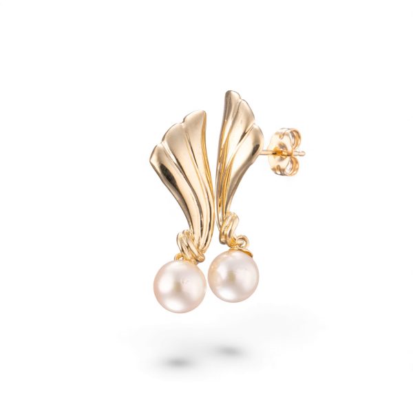 Perøe øredobber, gult gull