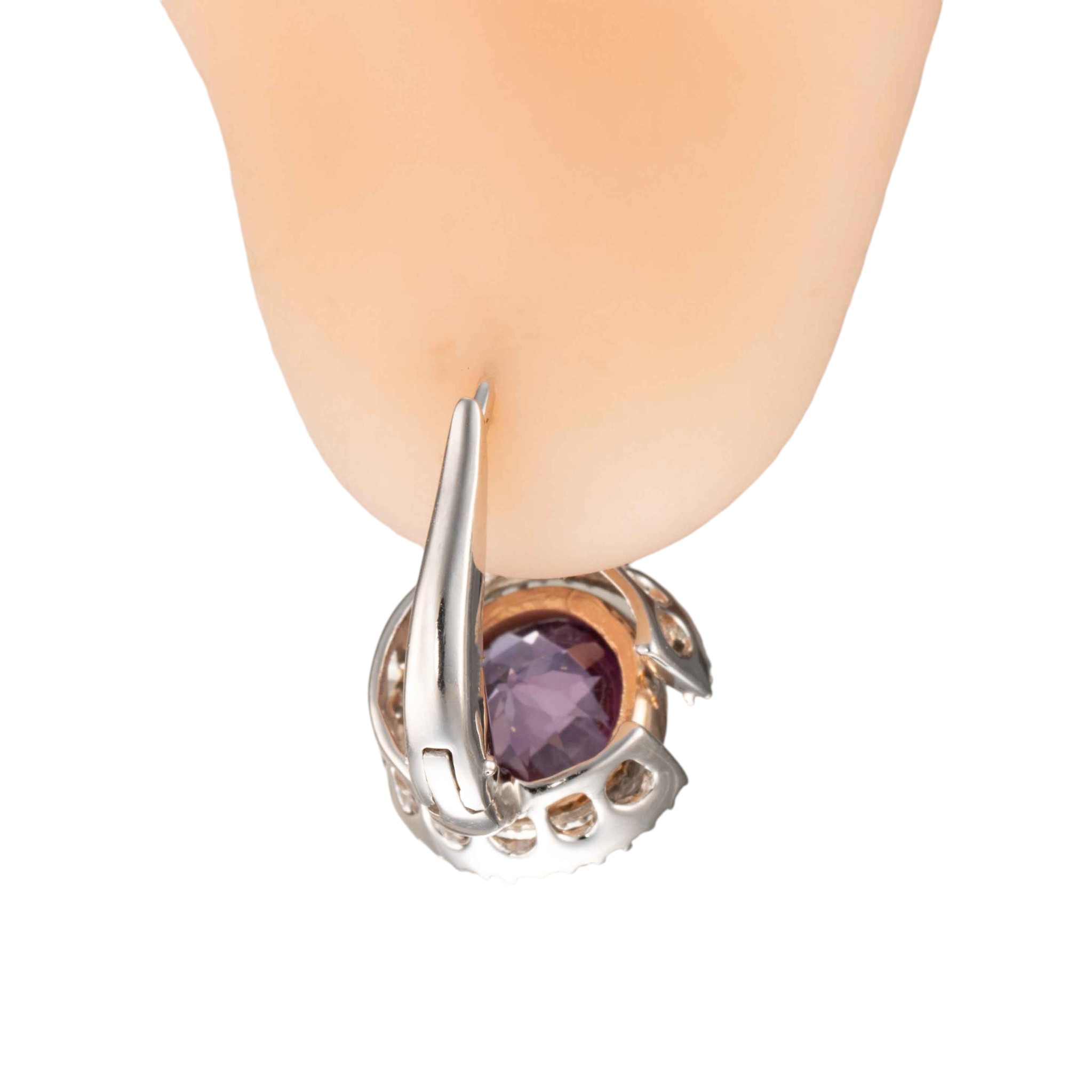 Ametyst øreringer, gull, diamanter (0,20 ct.) - Bilde 5